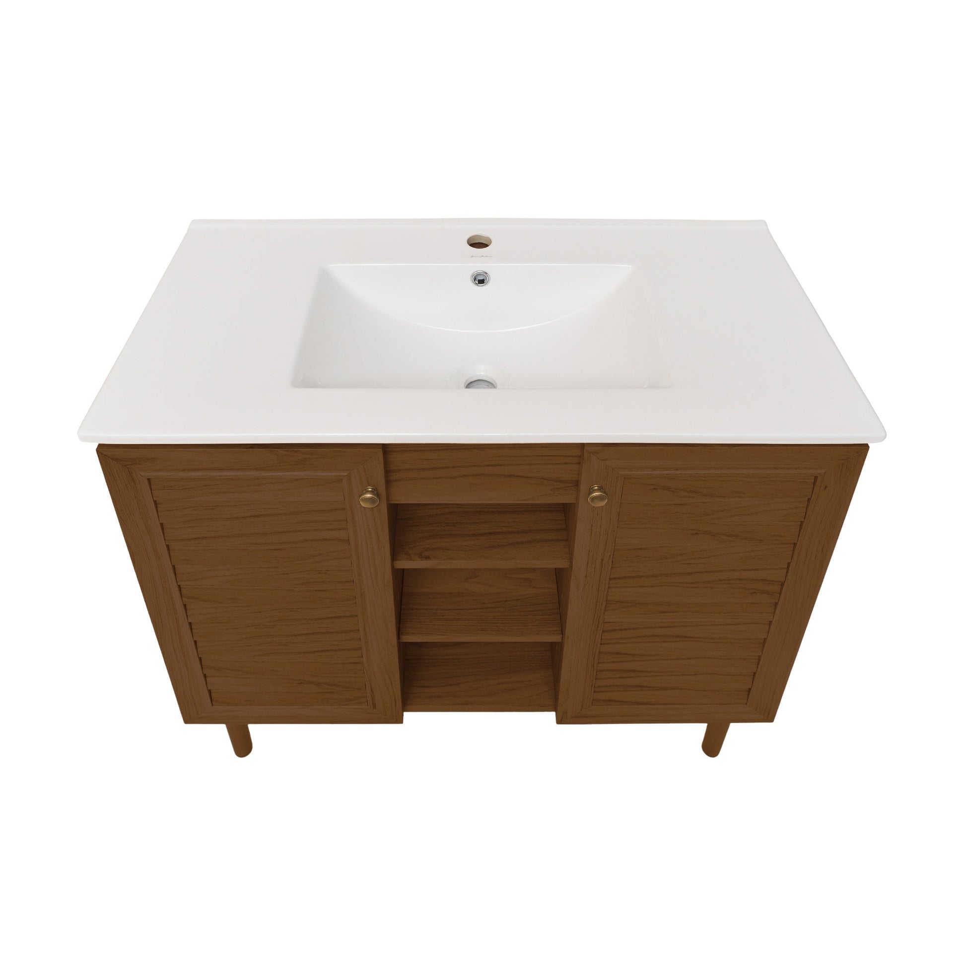 Brown Oak / White / 1-Hole