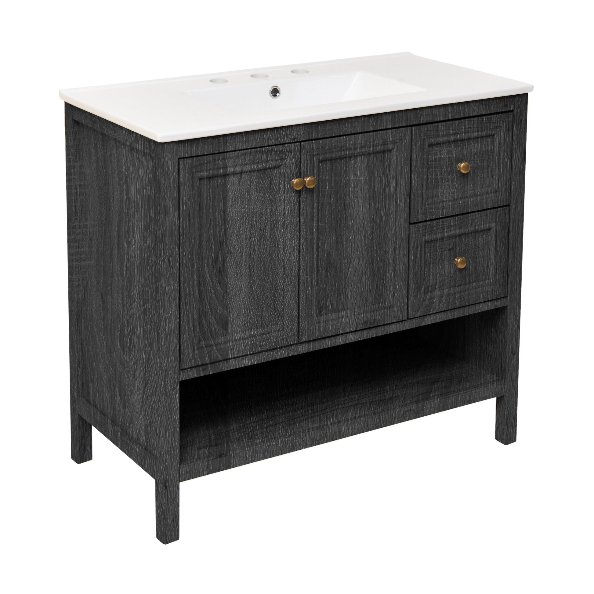 Black Oak / White / 3-Hole