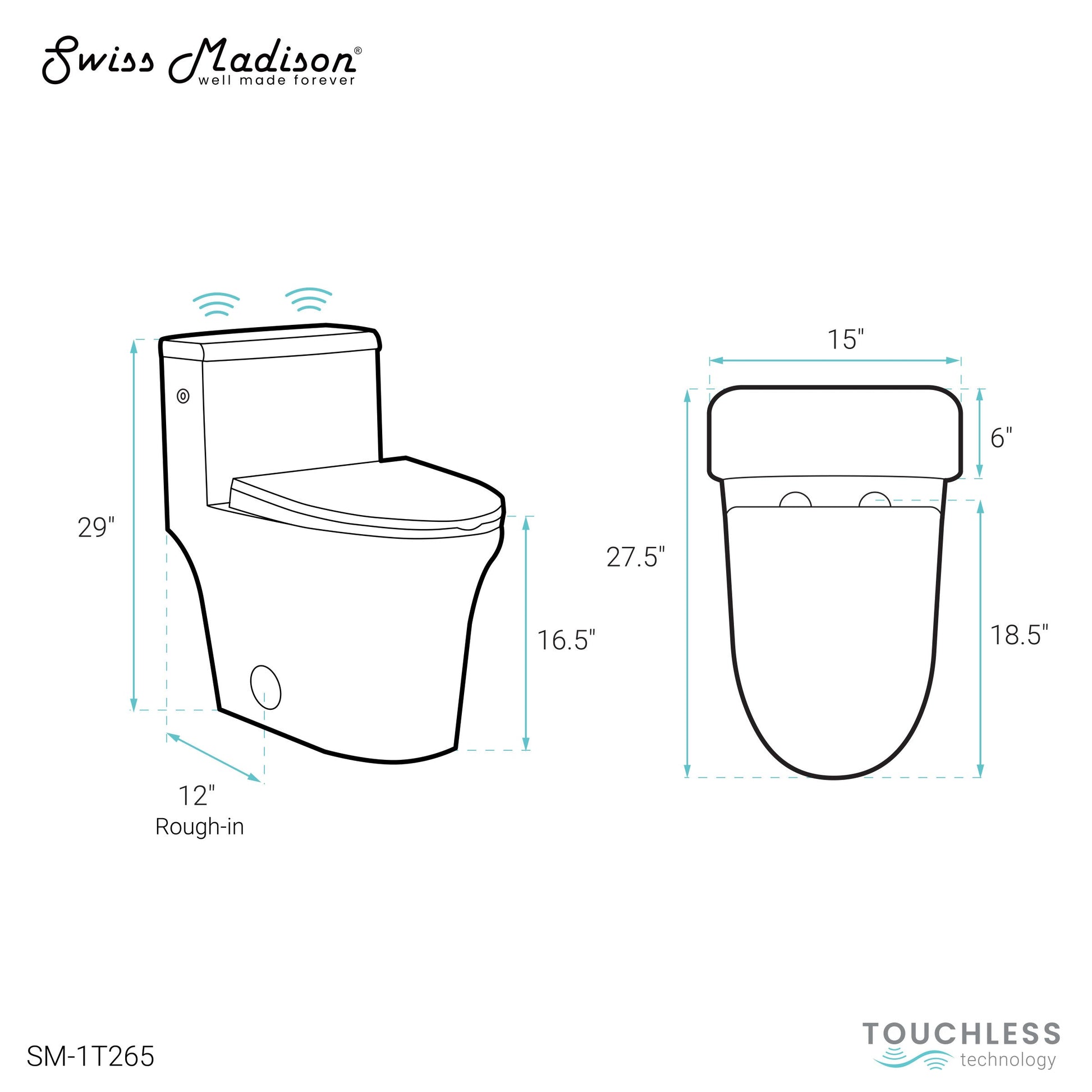 Glossy White / Dual Touchless Left