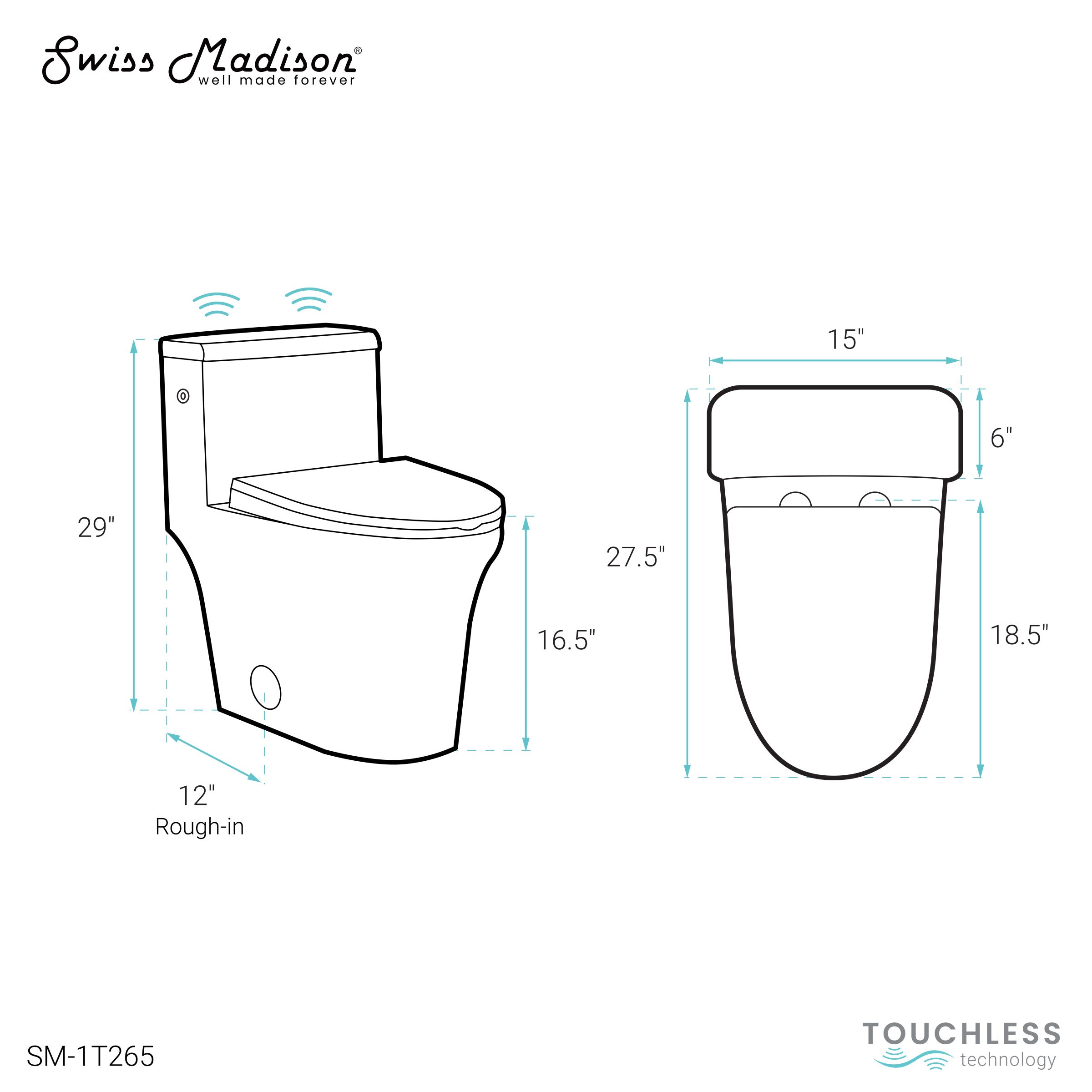 Glossy White / Dual Touchless Left