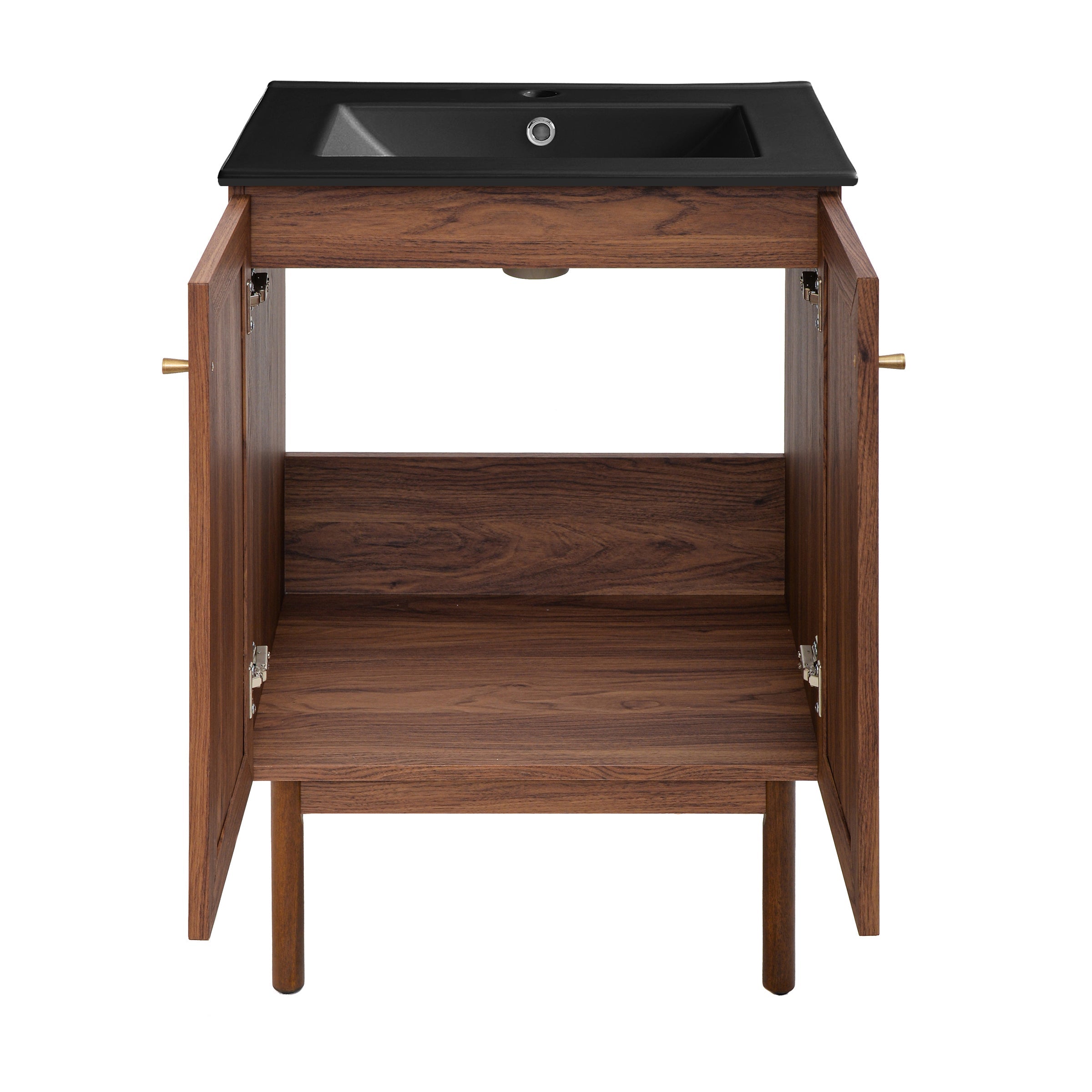 Brown Oak / Matte Black / 1-Hole