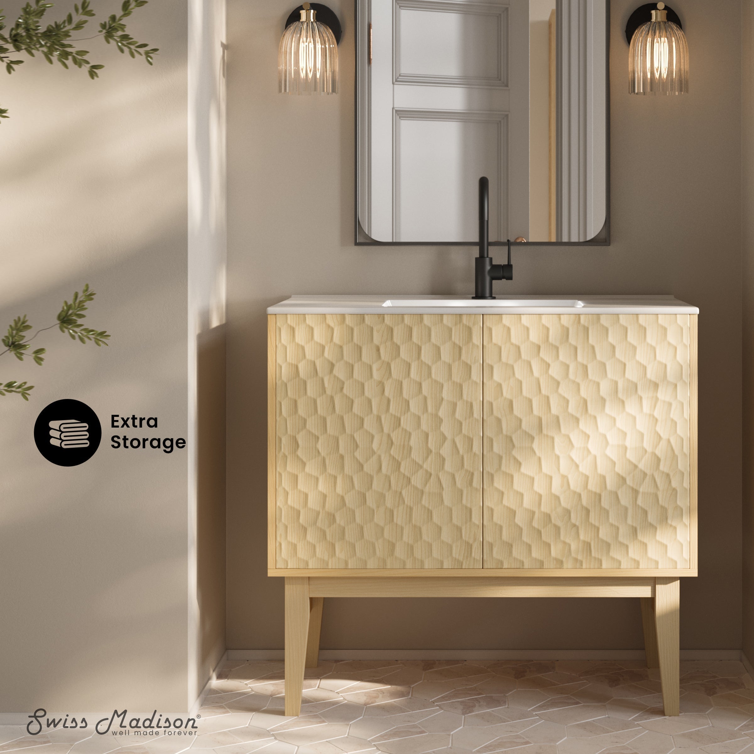 Natural Oak / White / 1-Hole