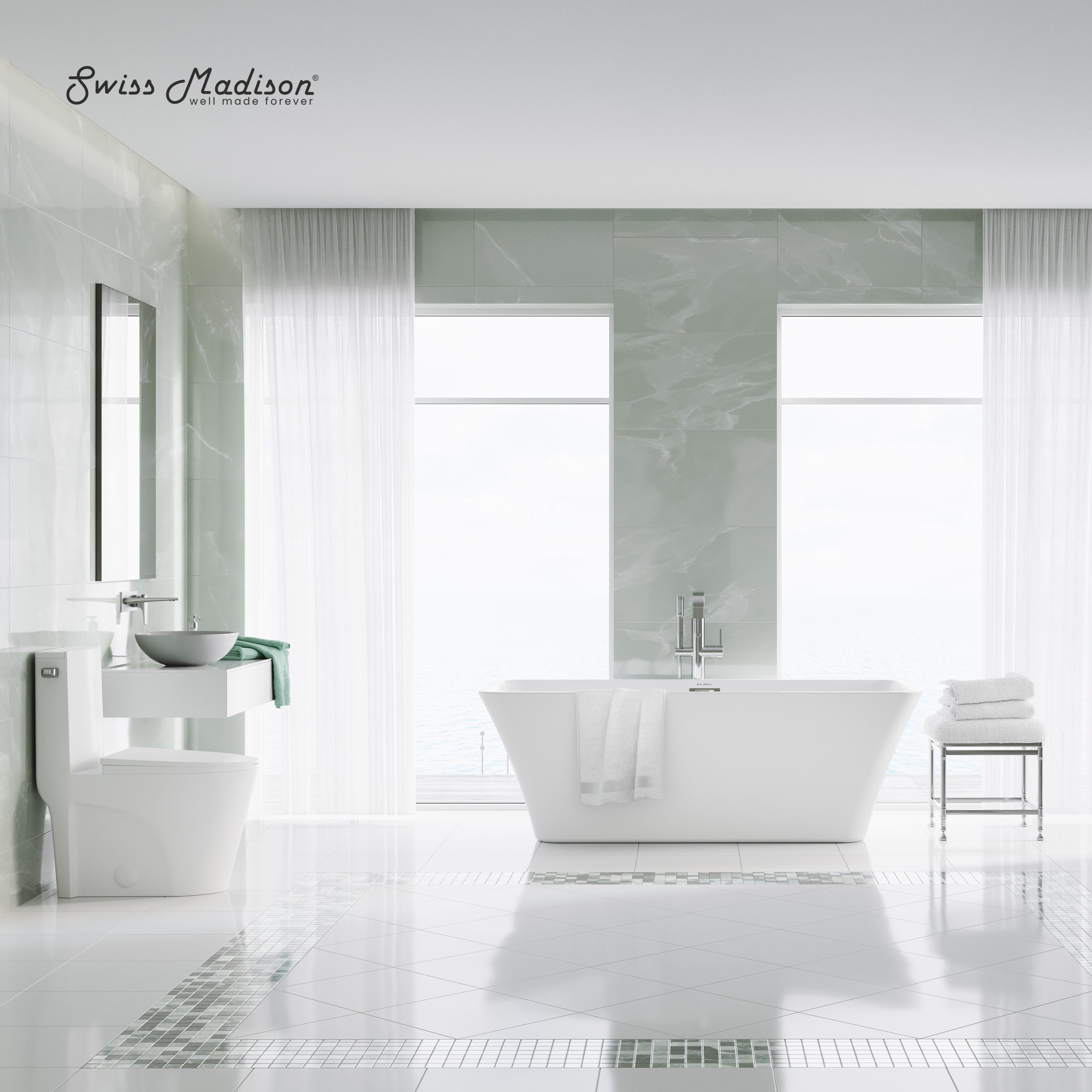 Glossy White / Single - Left / Chrome