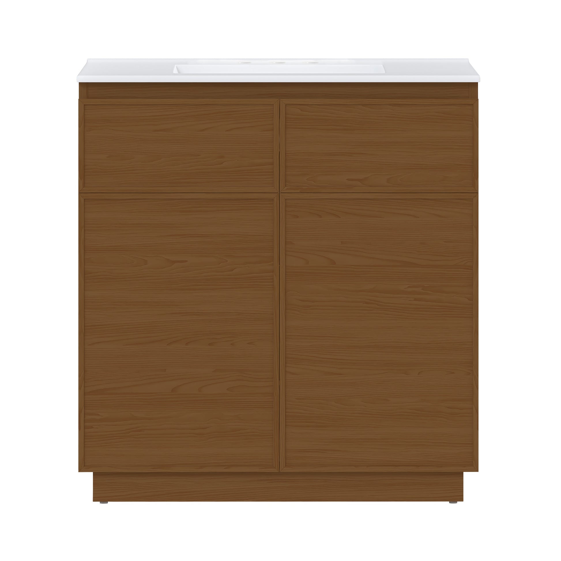 Brown Oak / White / 3-Hole