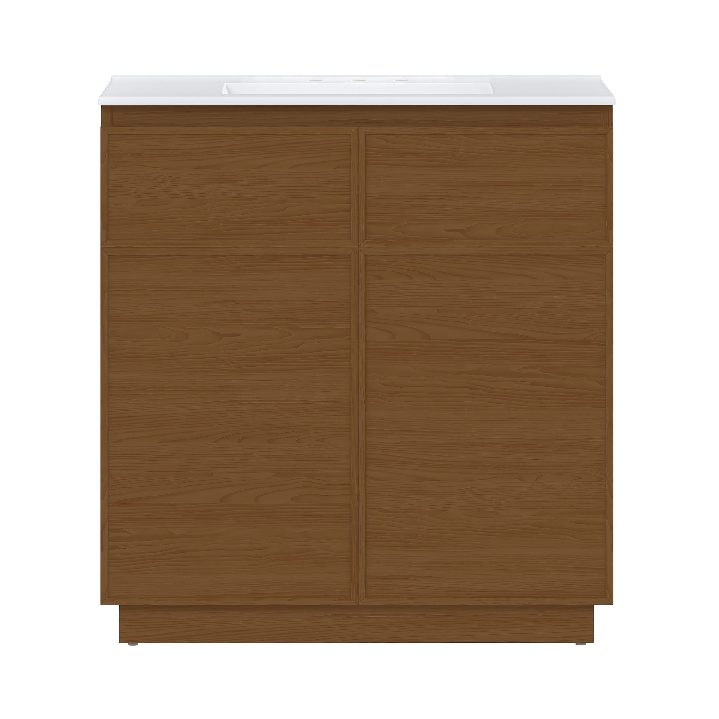 Brown Oak / White / 3-Hole
