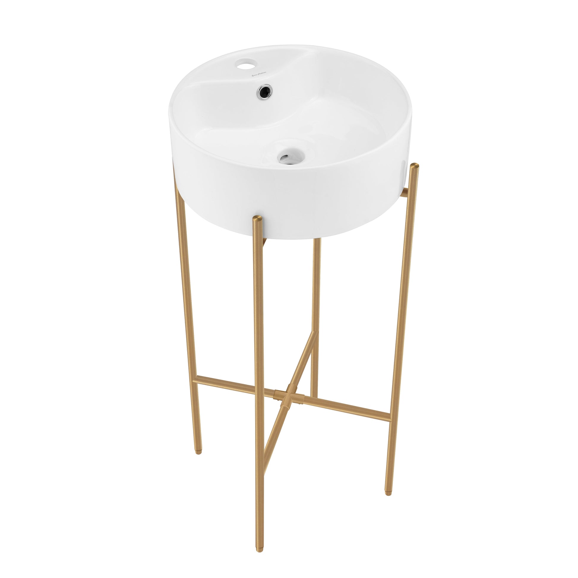 Brushed Gold / White / 1-Hole