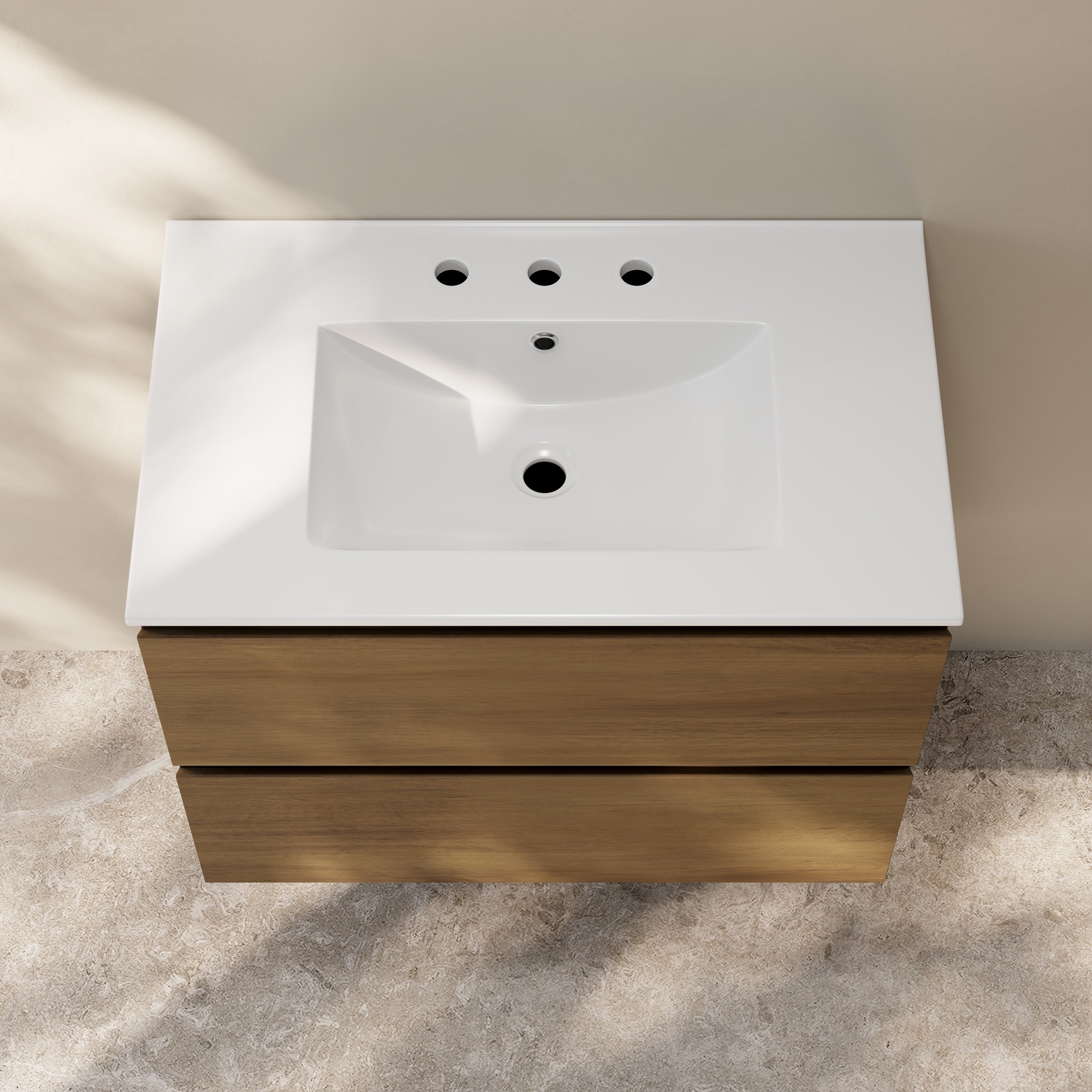 Brown Oak / Glossy White / 3-Hole