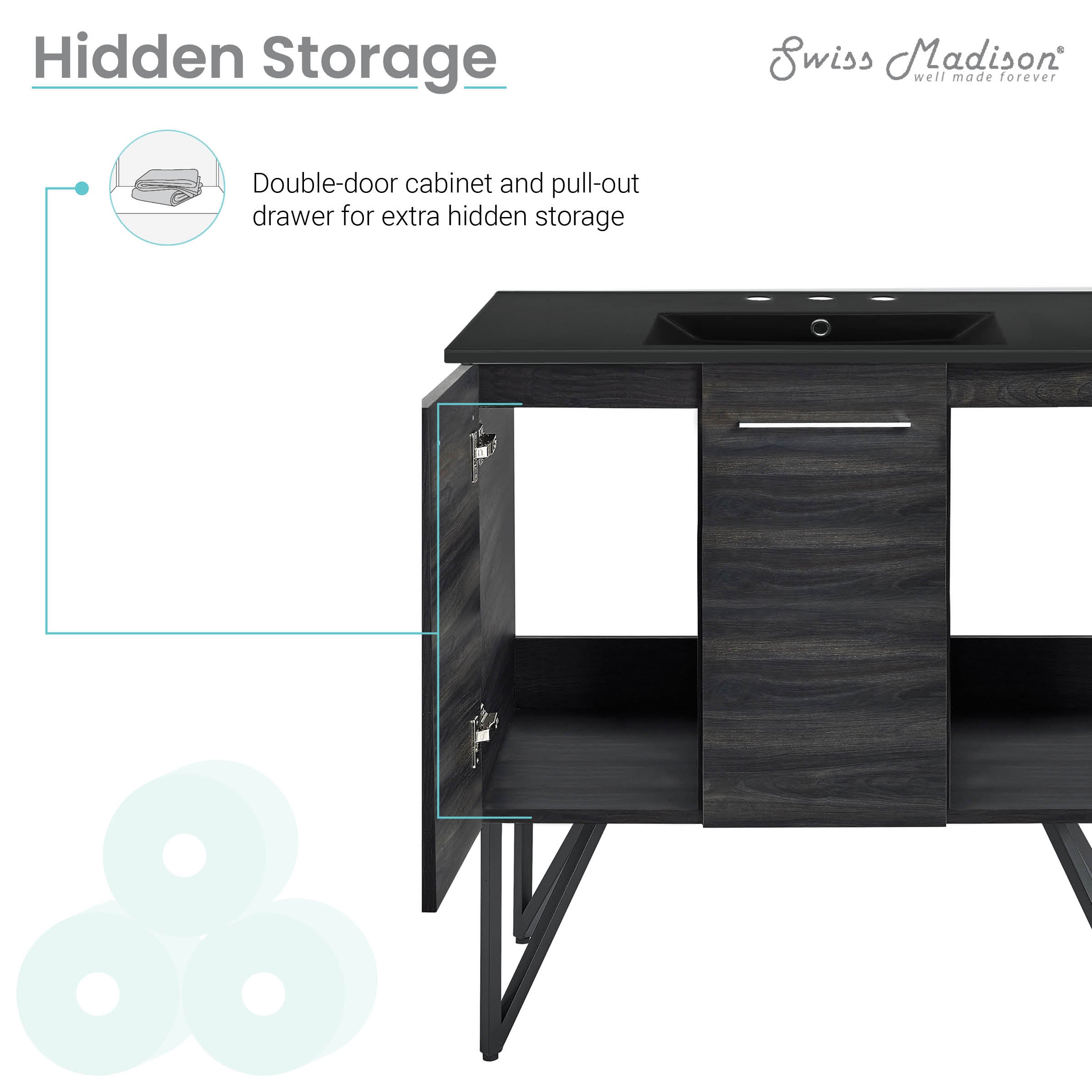 Black Walnut / Matte Black / 3-Hole