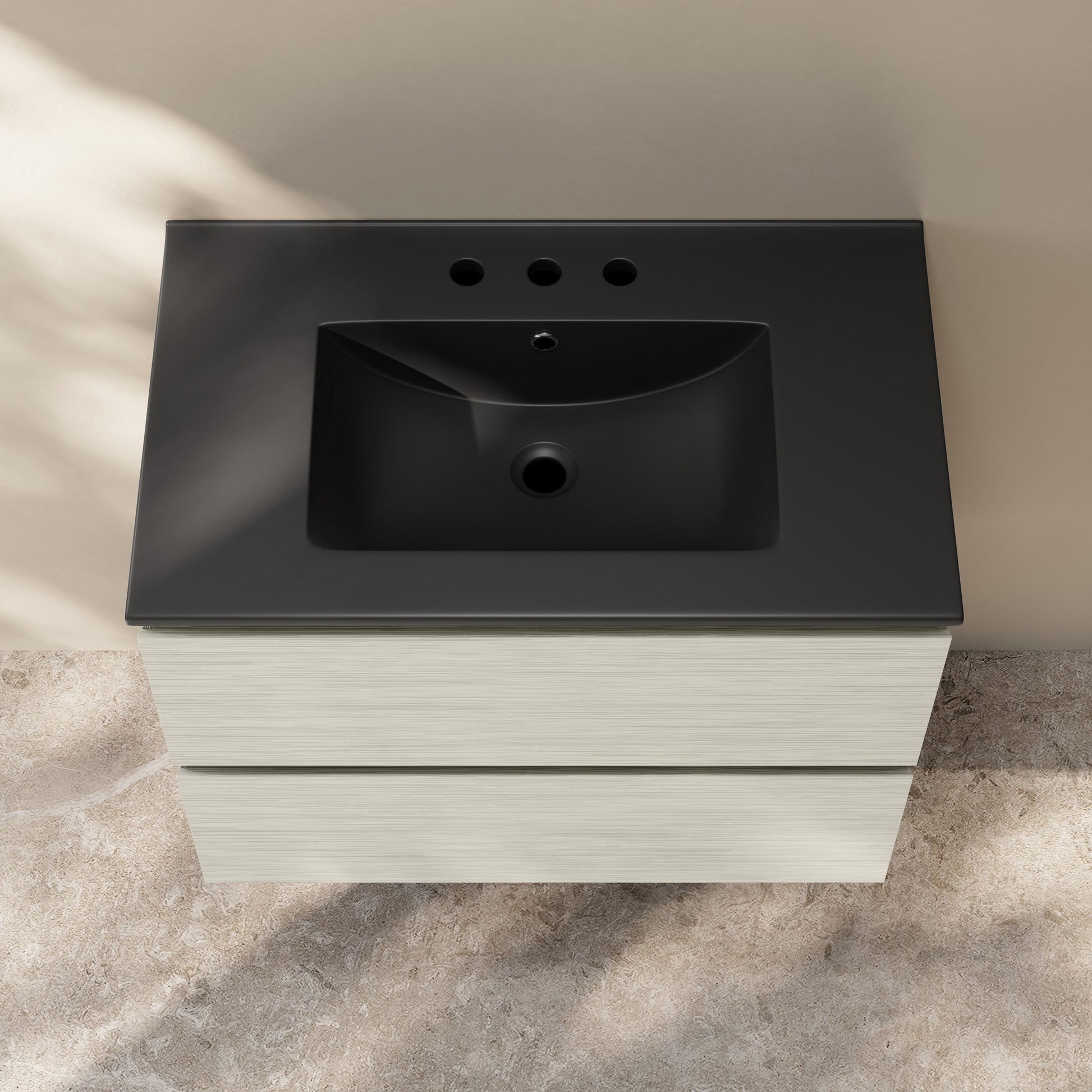 White Oak / Matte Black / 3-Hole