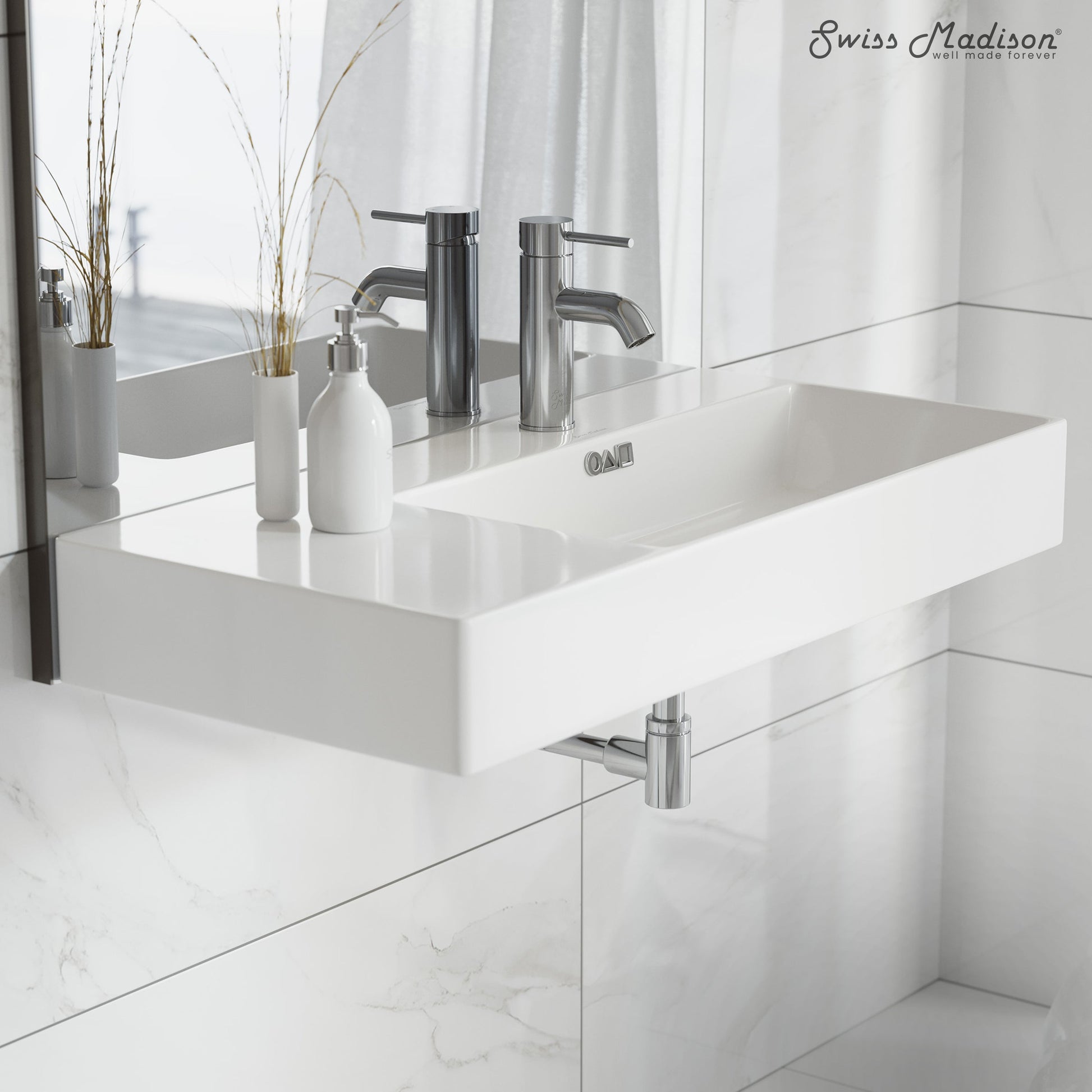 Glossy White / 1 Faucet Hole - Right