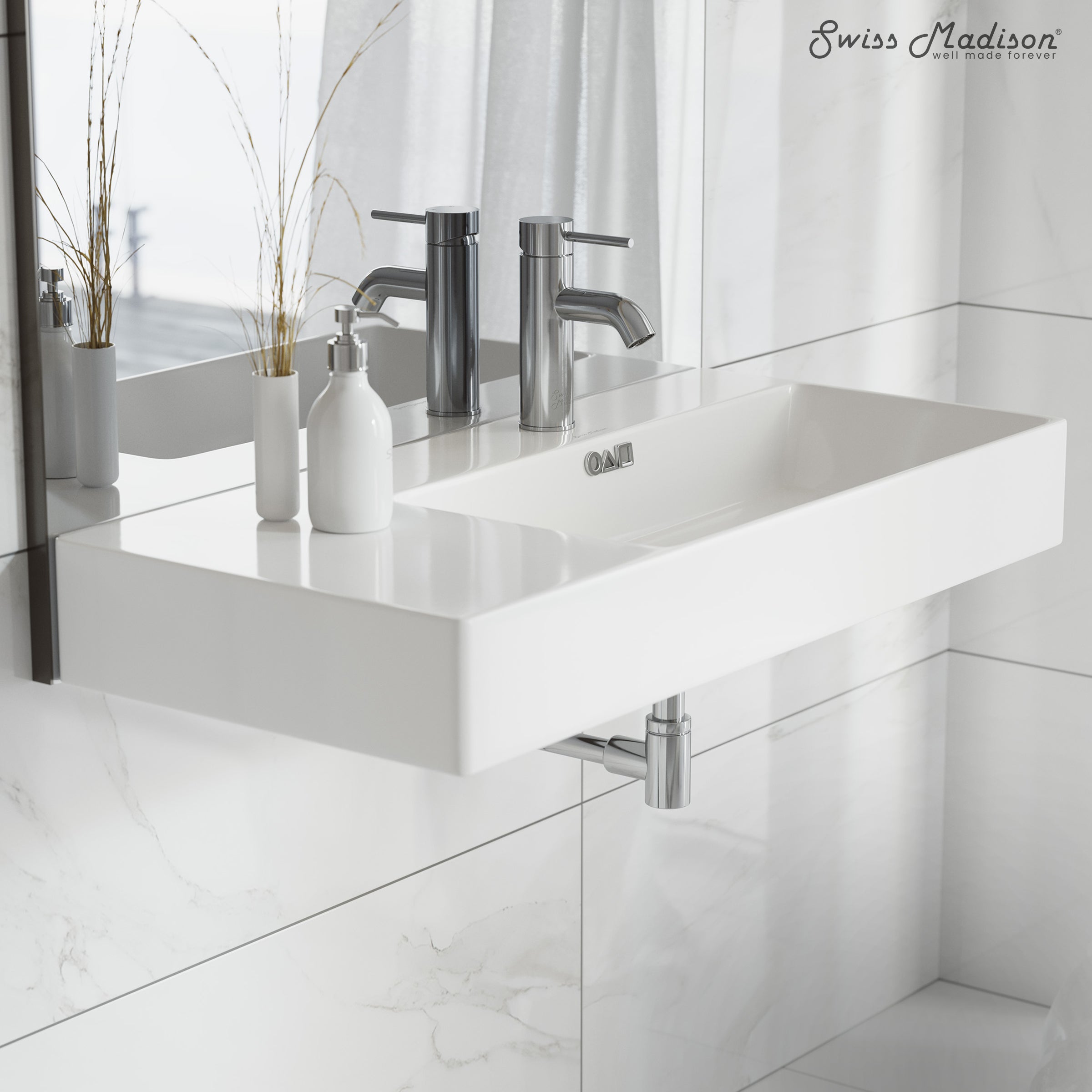Glossy White / 1 Faucet Hole - Right