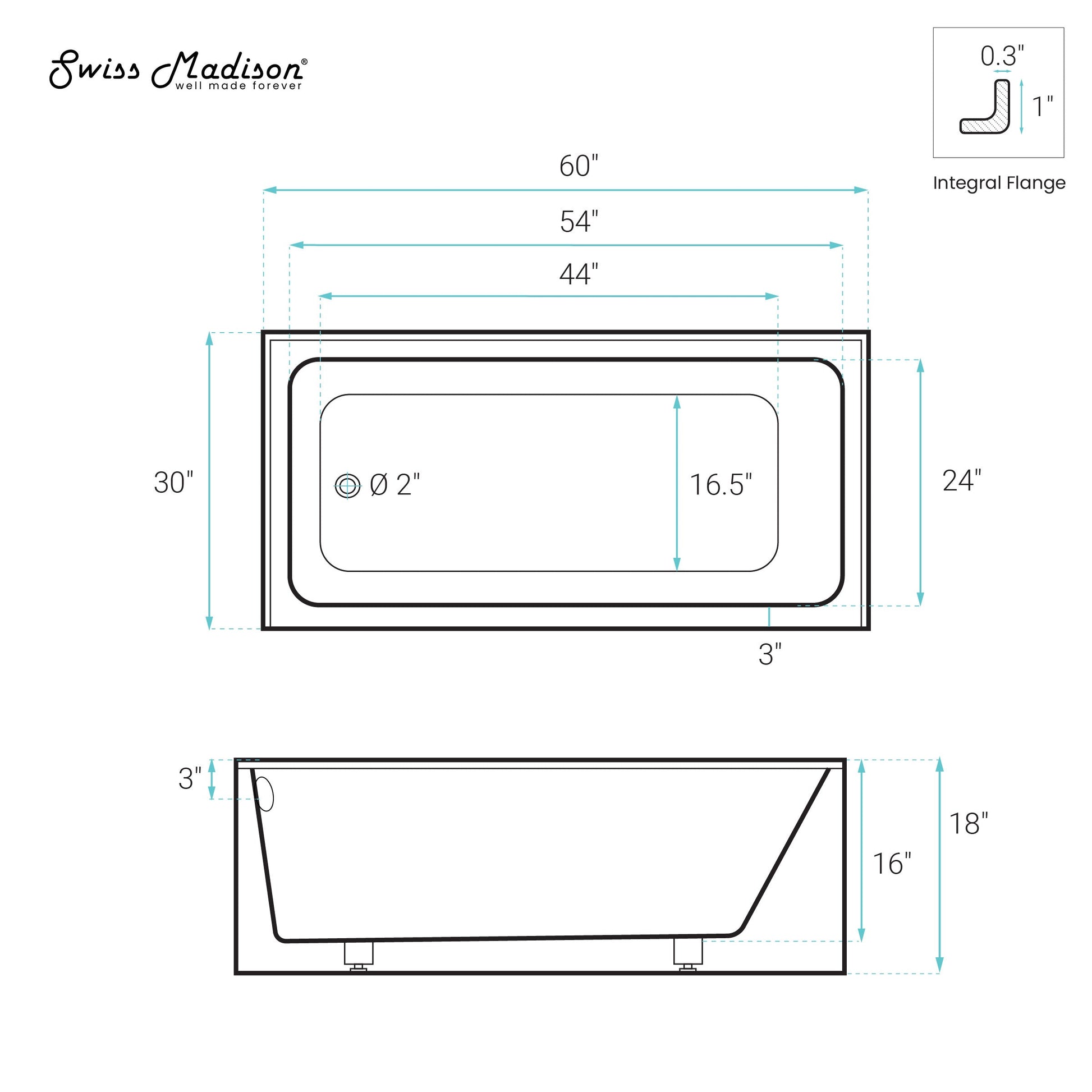 Glossy White / Apron ADA Height / Left