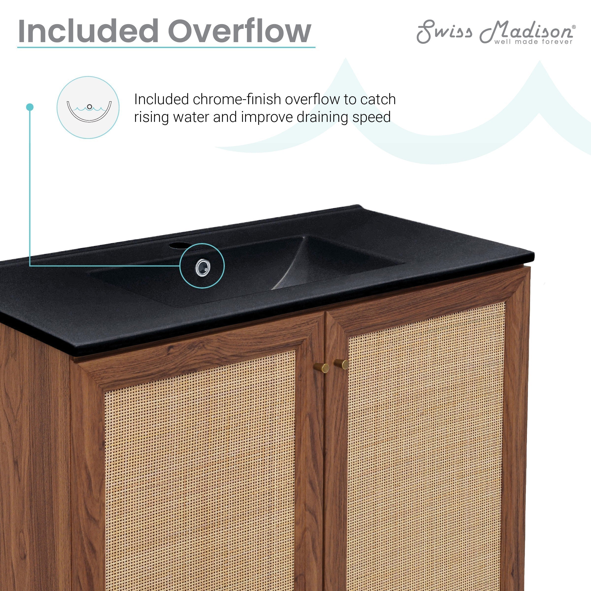 Brown Oak / Black / 1-Hole