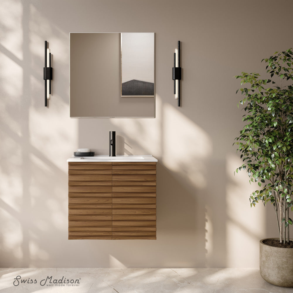 Brown Oak / White / 1-Hole