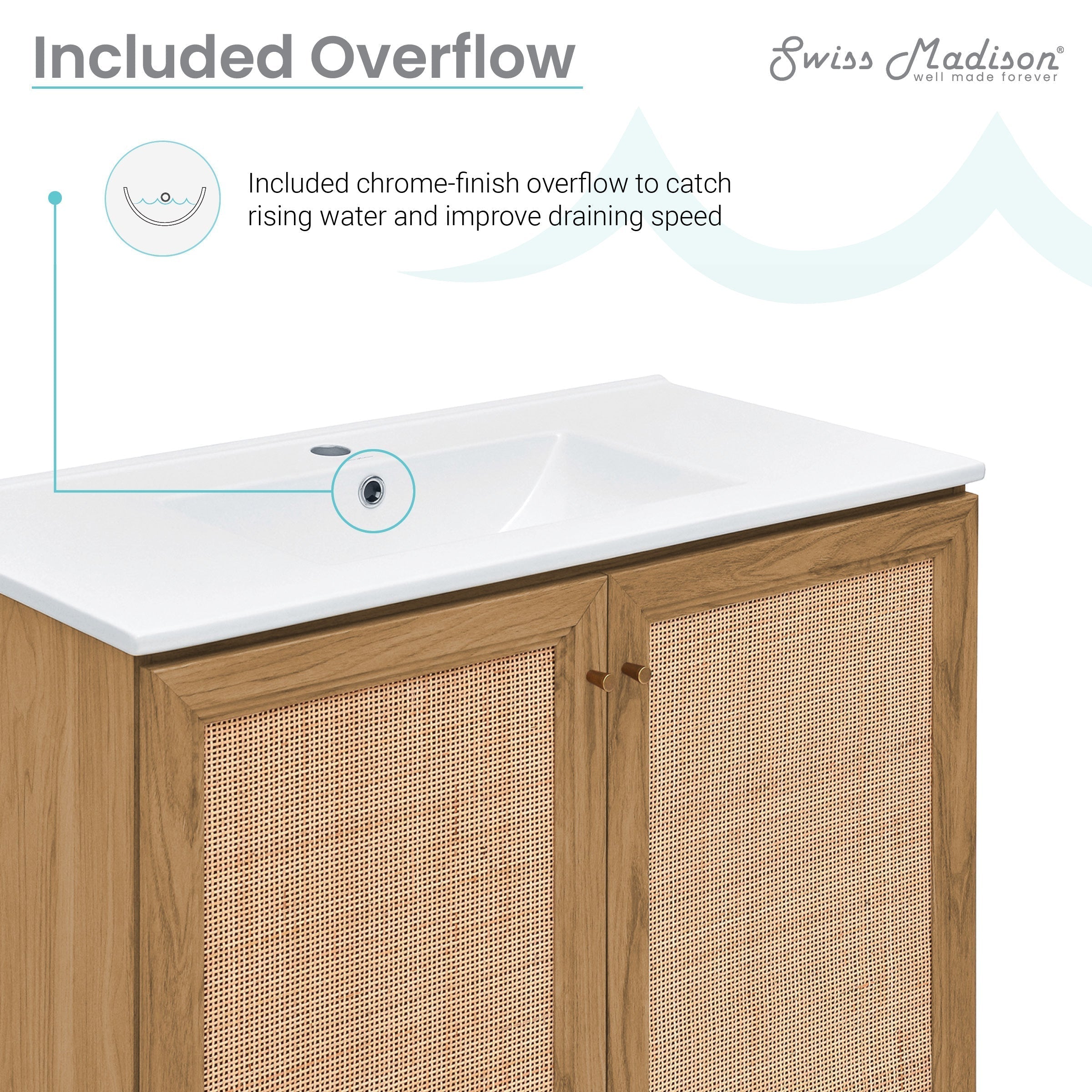 Golden Oak / White / 1-Hole