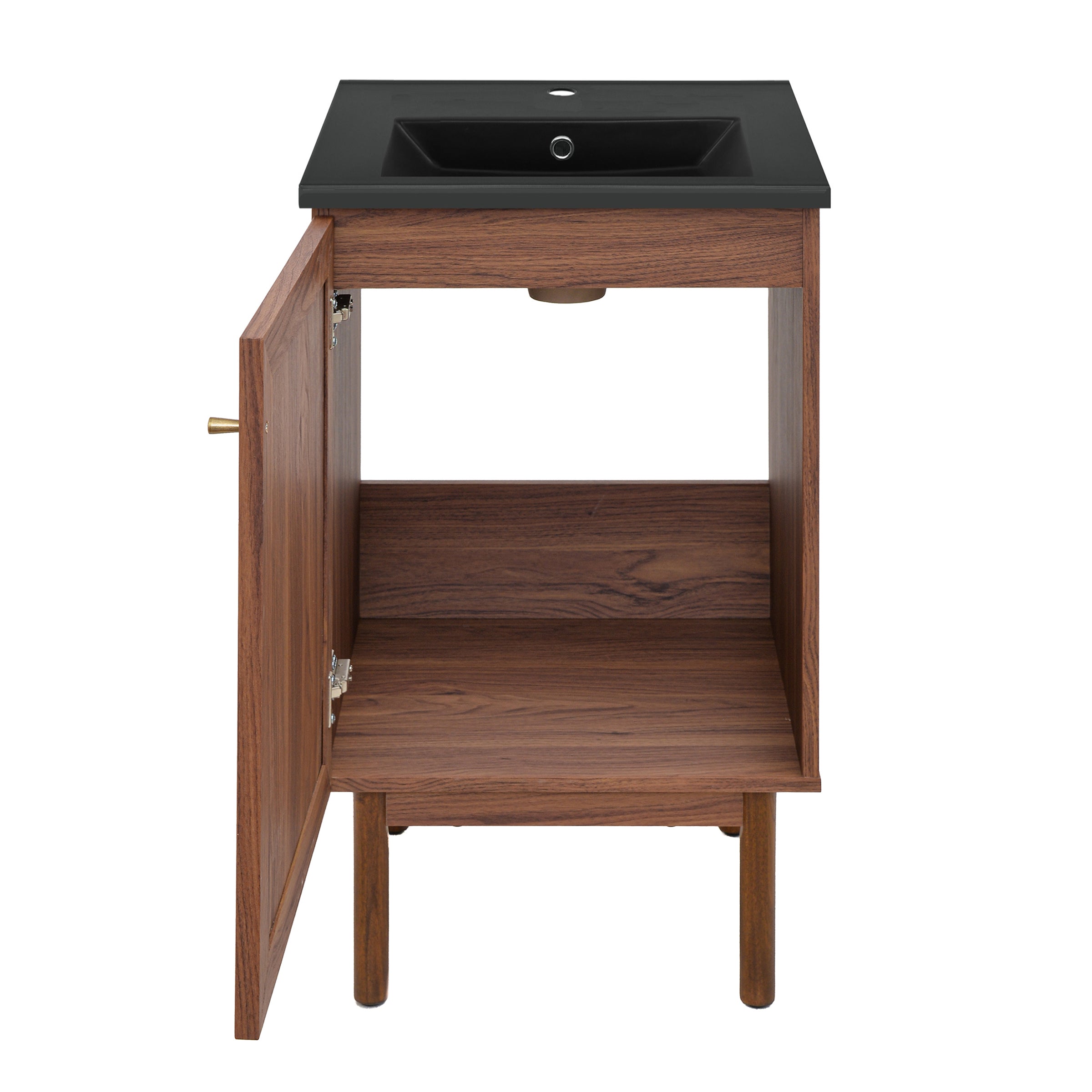 Brown Oak / Matte Black / 1-Hole
