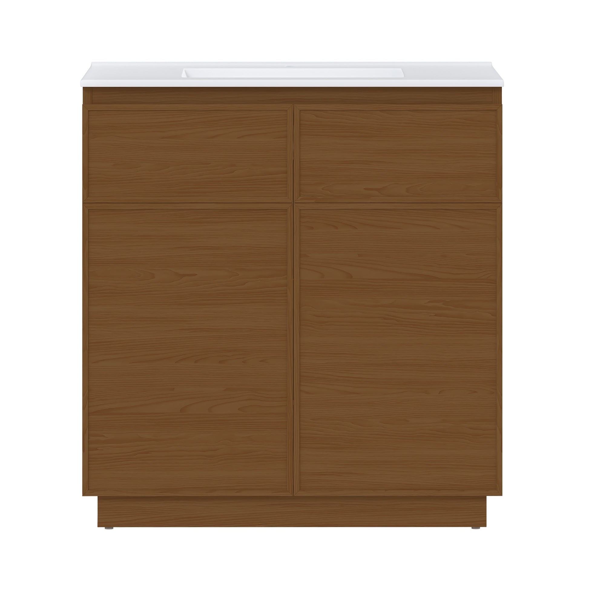 Brown Oak / White / 1-Hole