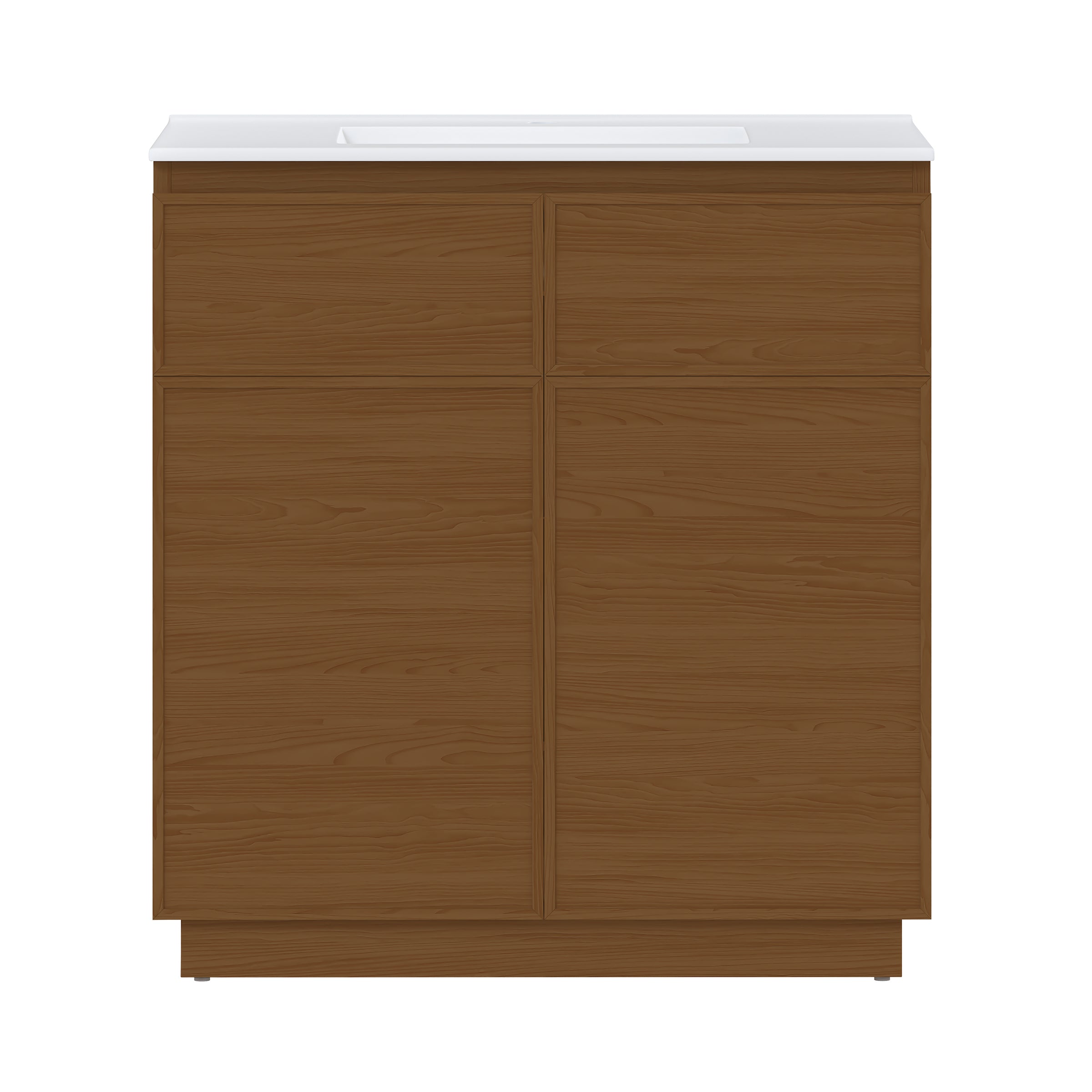 Brown Oak / White / 1-Hole