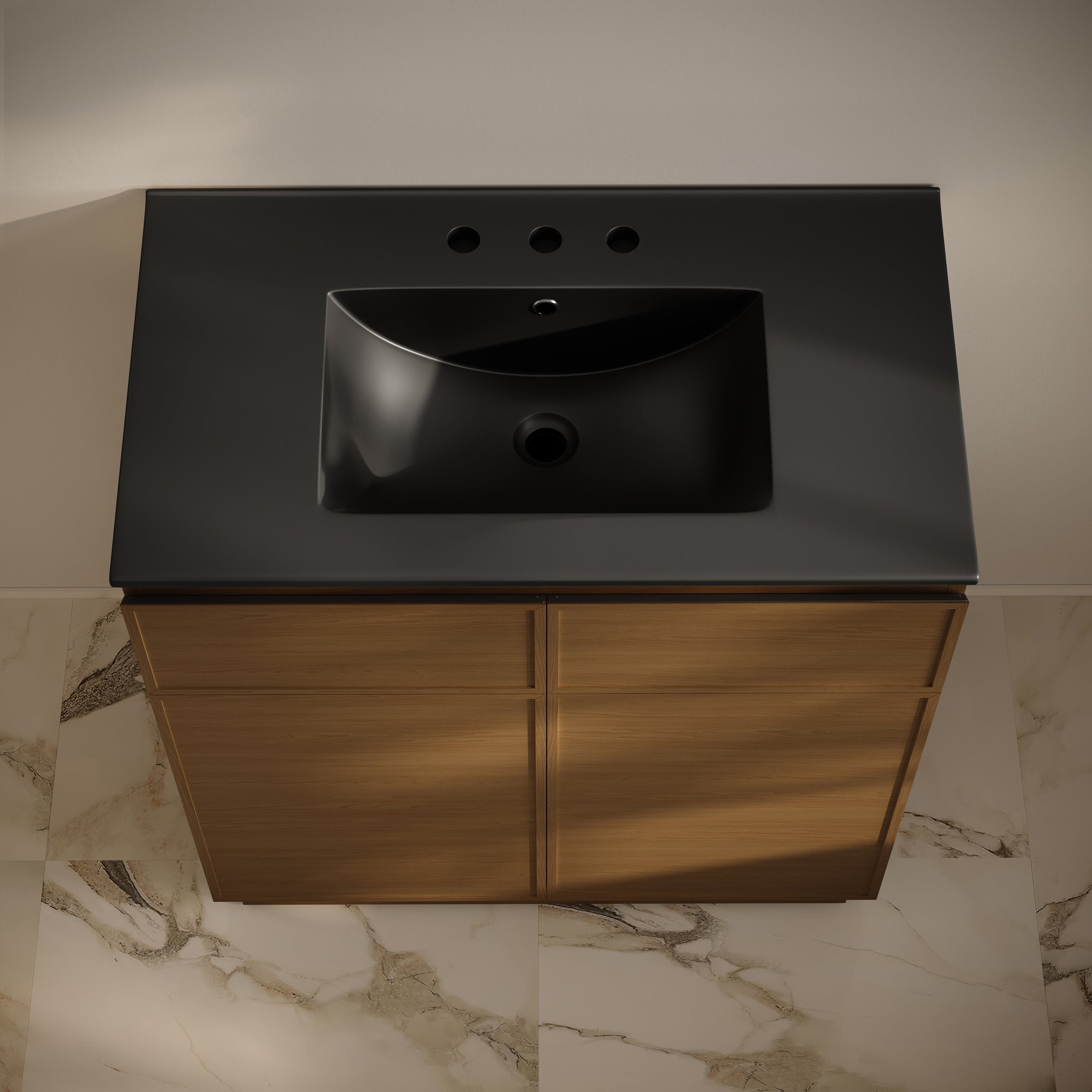 Brown Oak / Black / 3-Hole