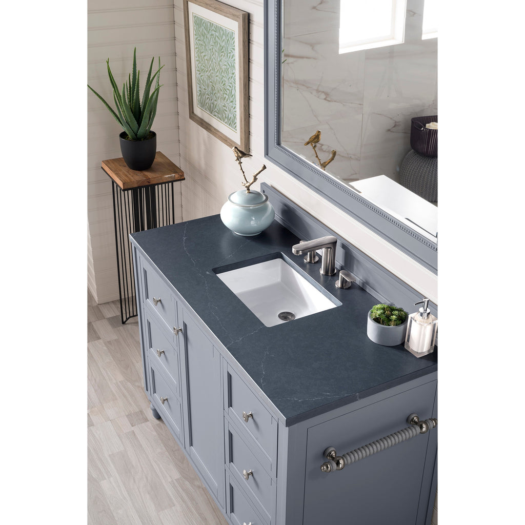 Silver Gray / Charcoal Soapstone - 3 Faucet Holes