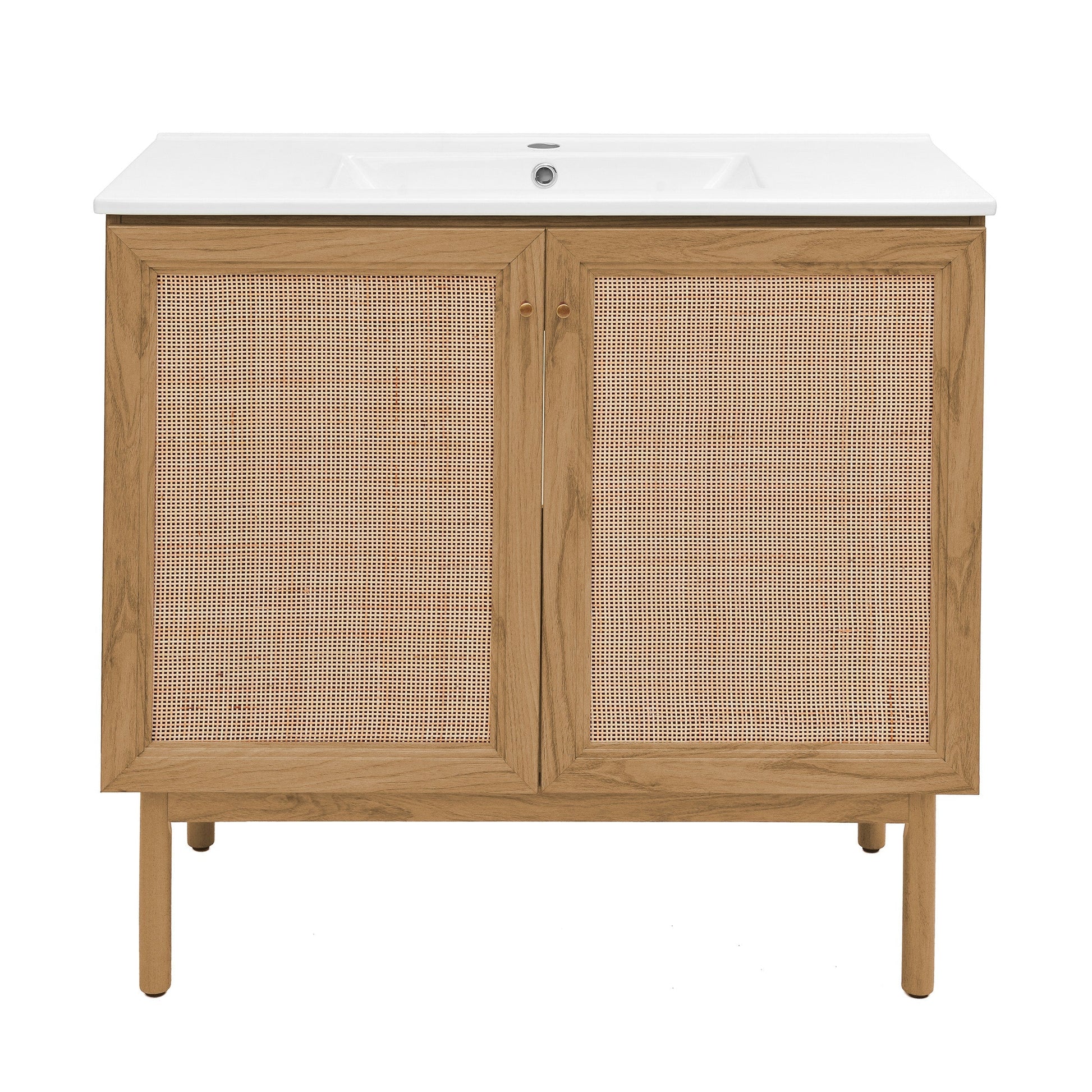 Golden Oak / White / 1-Hole