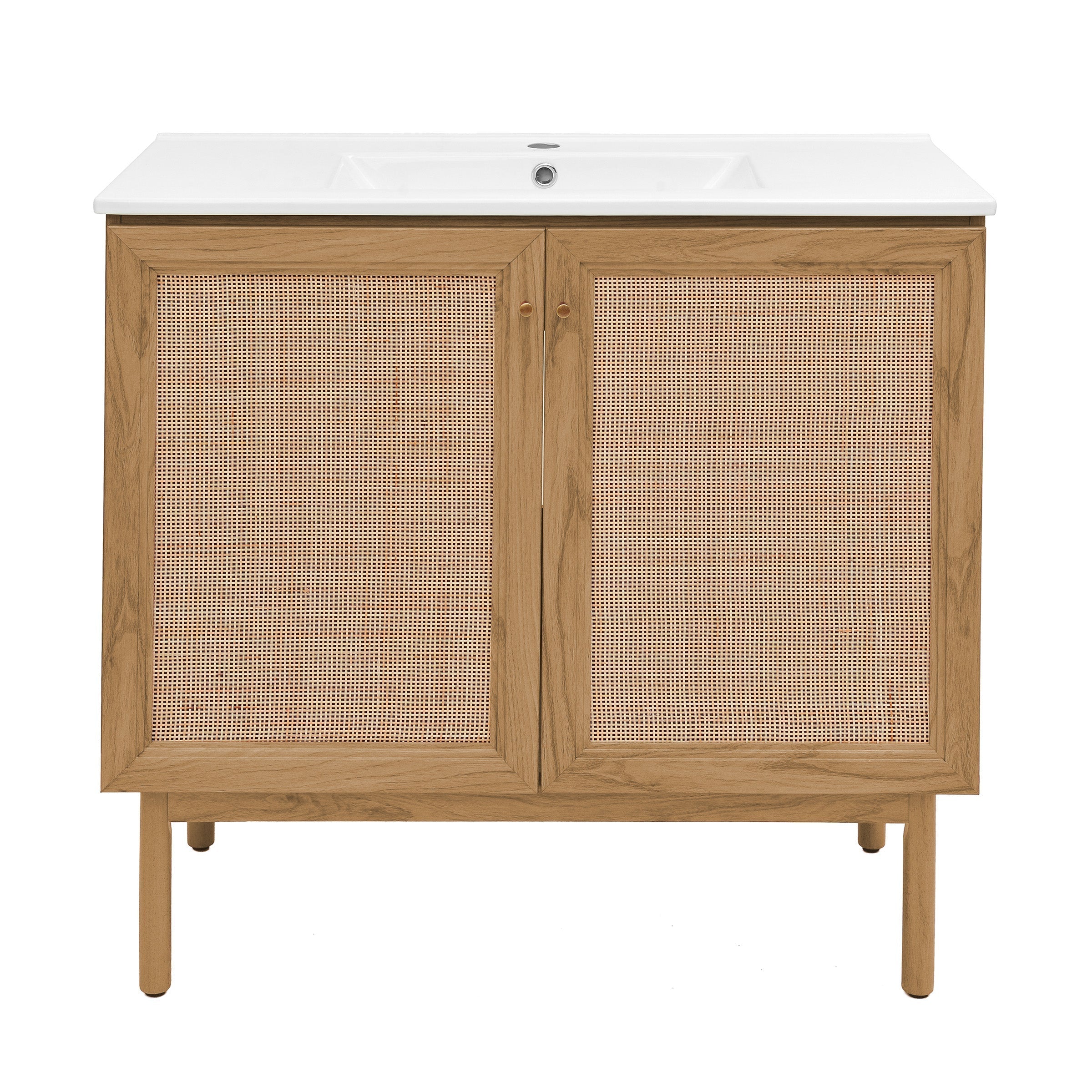 Golden Oak / White / 1-Hole