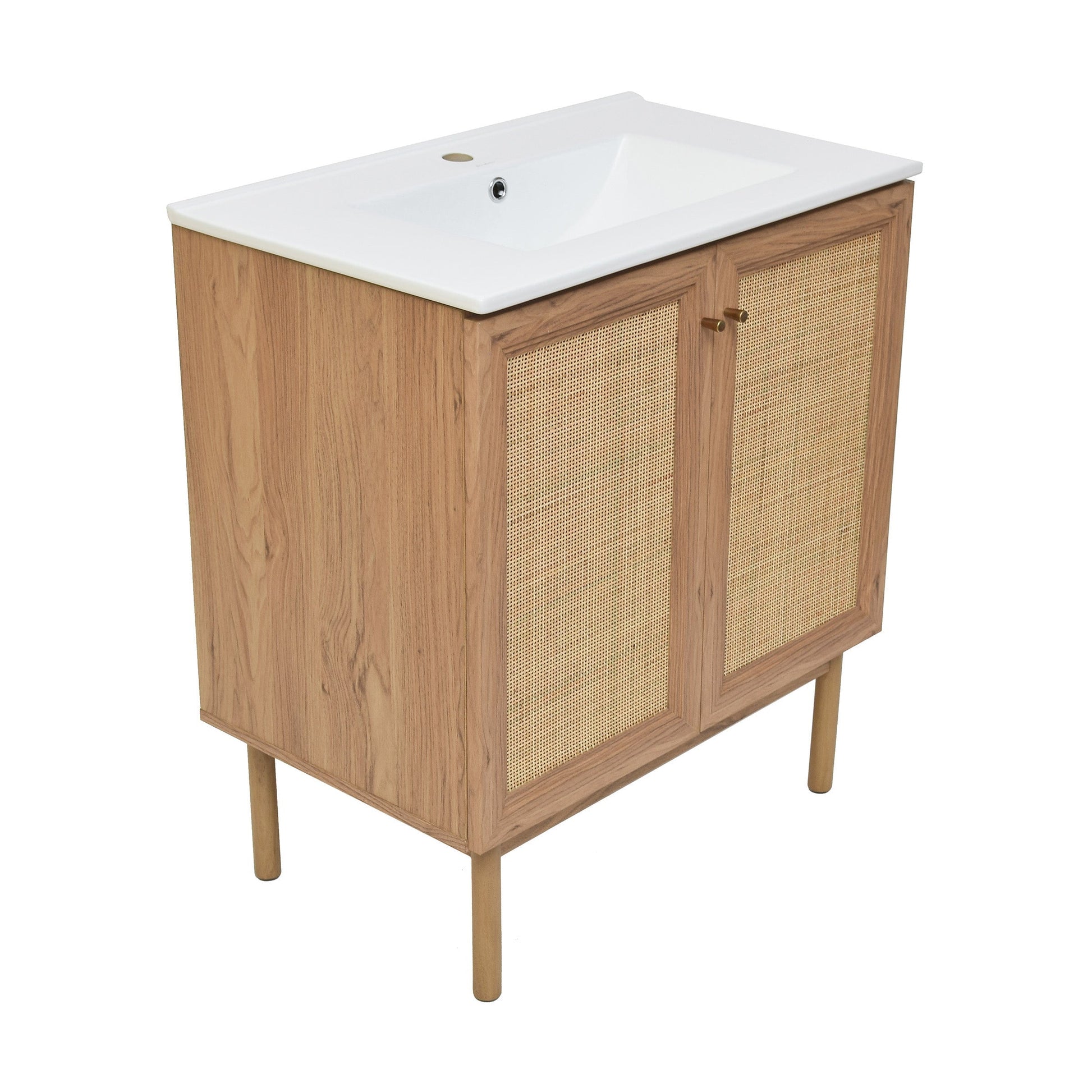 Golden Oak / White / 1-Hole