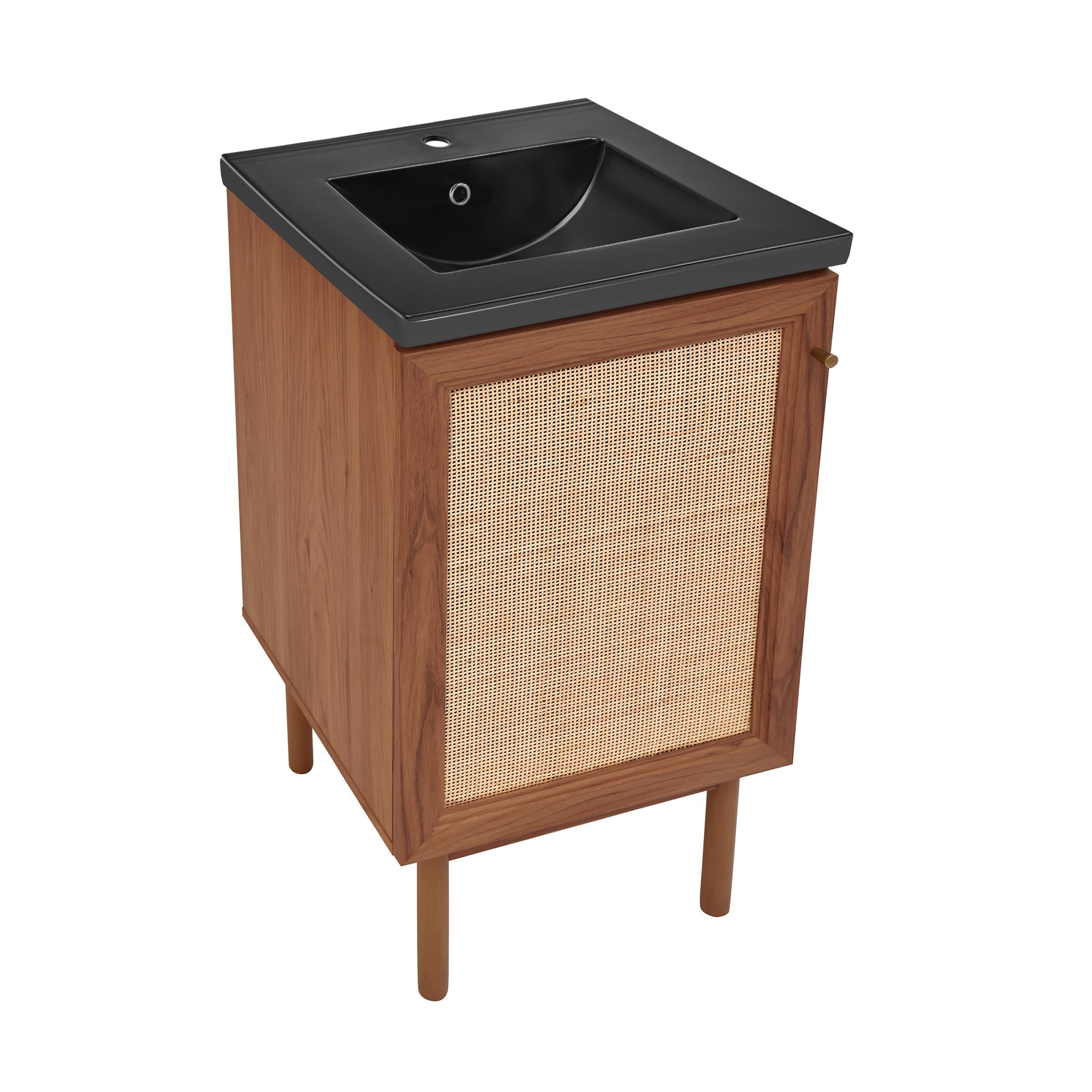 Brown Oak / Matte Black / 1-Hole