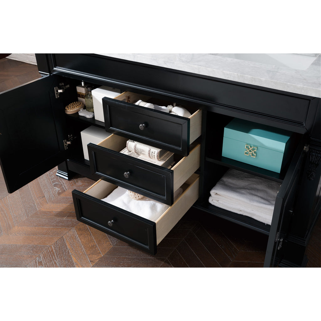 Antique Black / Carrara White - 3 Faucet Holes