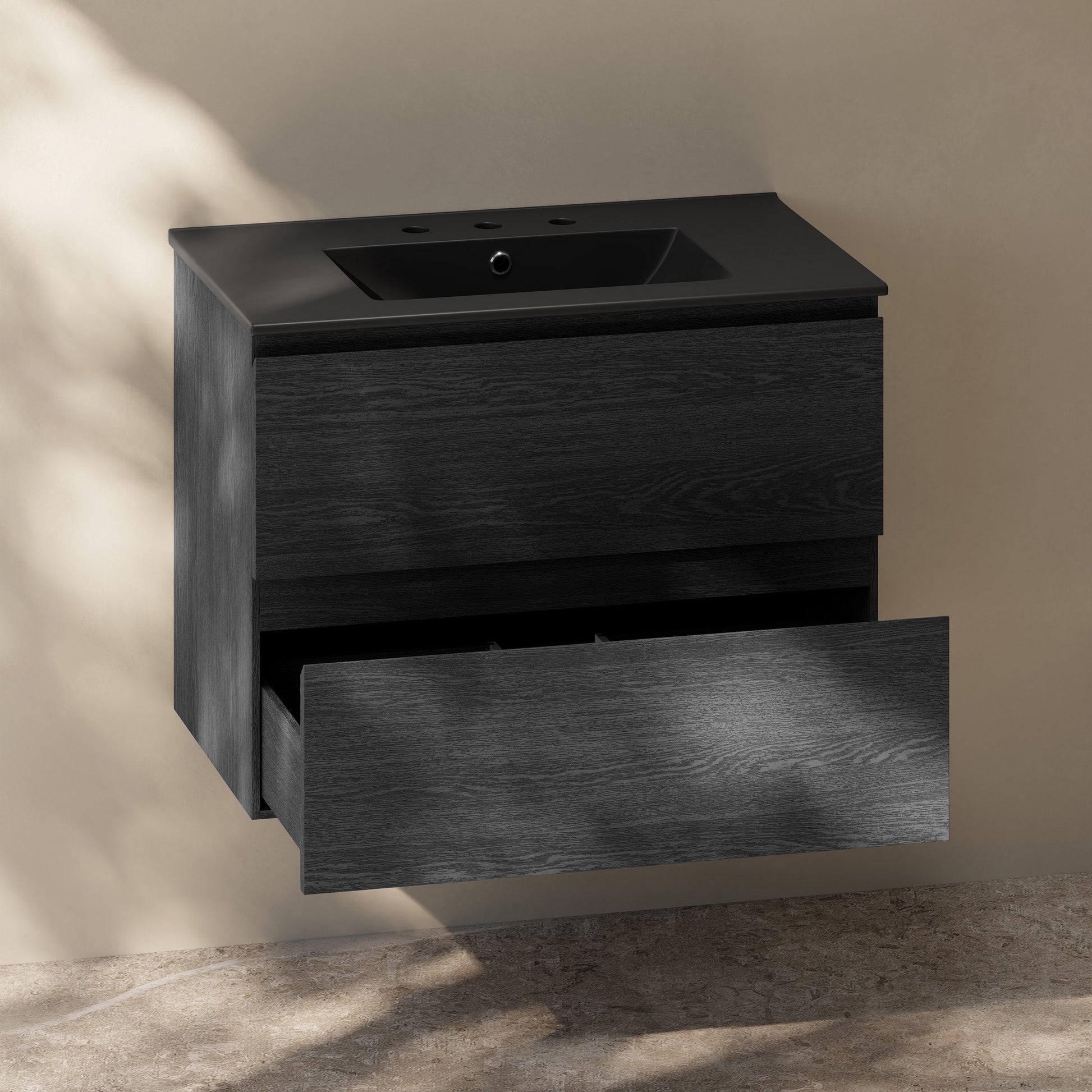 Black Oak / Matte Black / 3-Hole