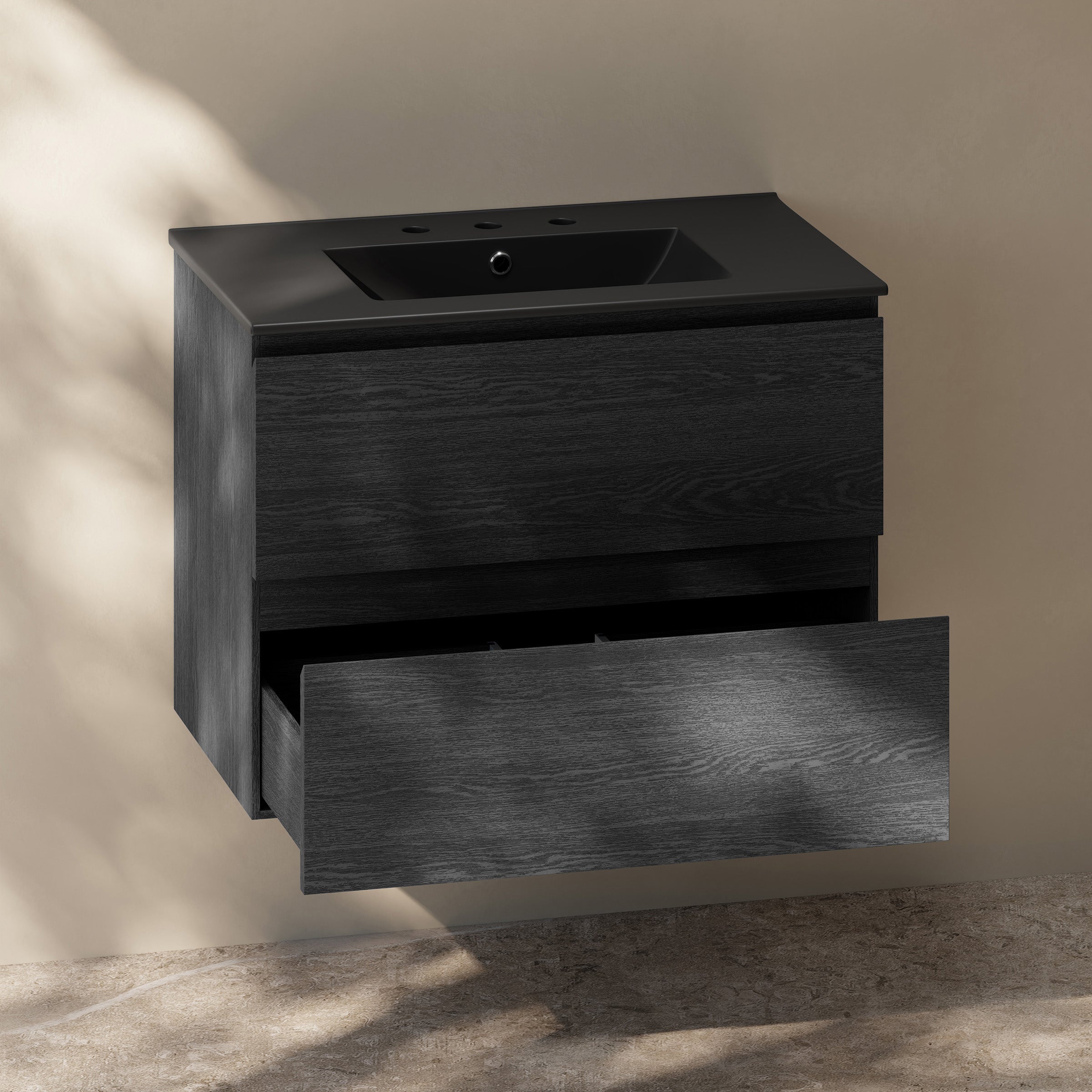Black Oak / Matte Black / 3-Hole