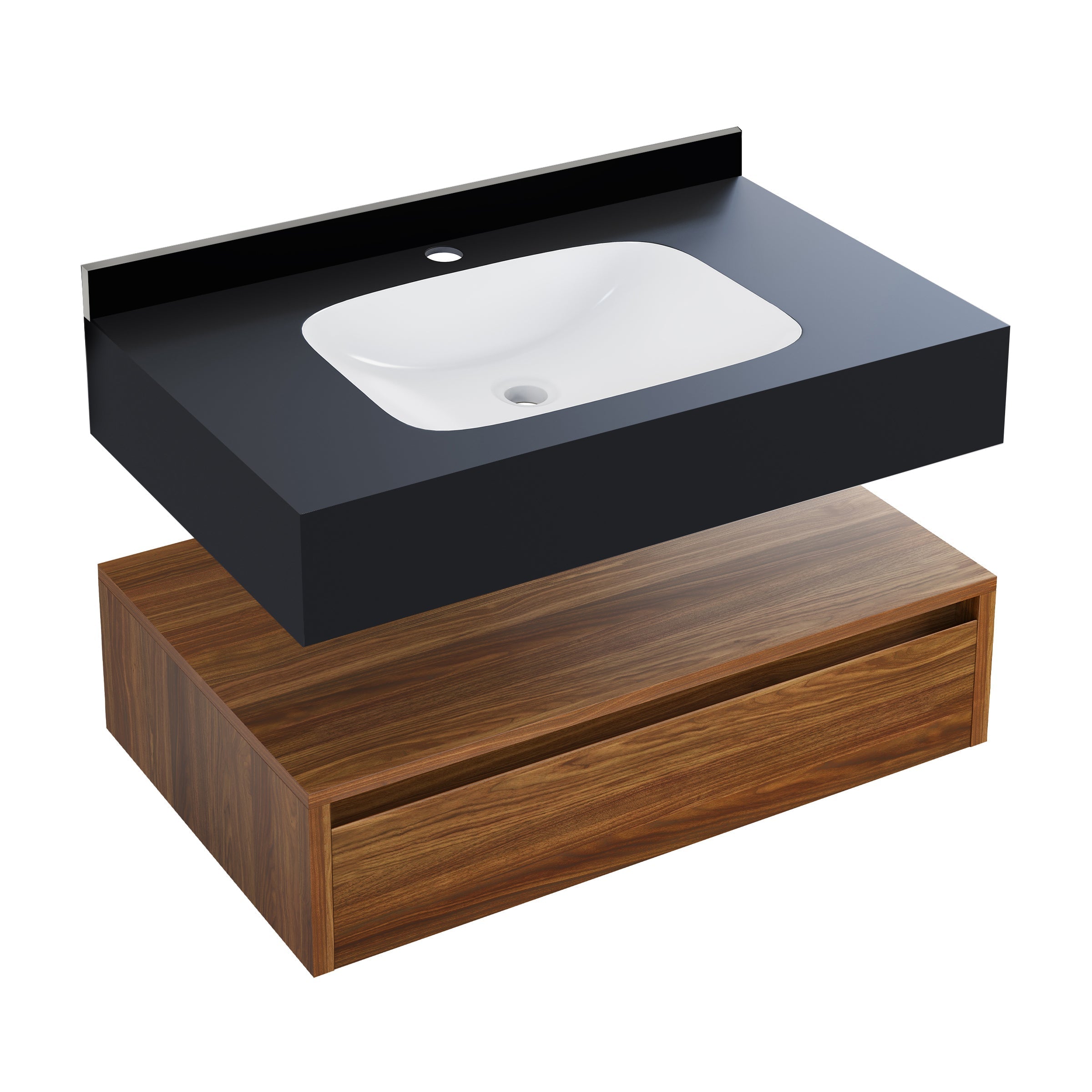 Brown Oak / Black Marquina