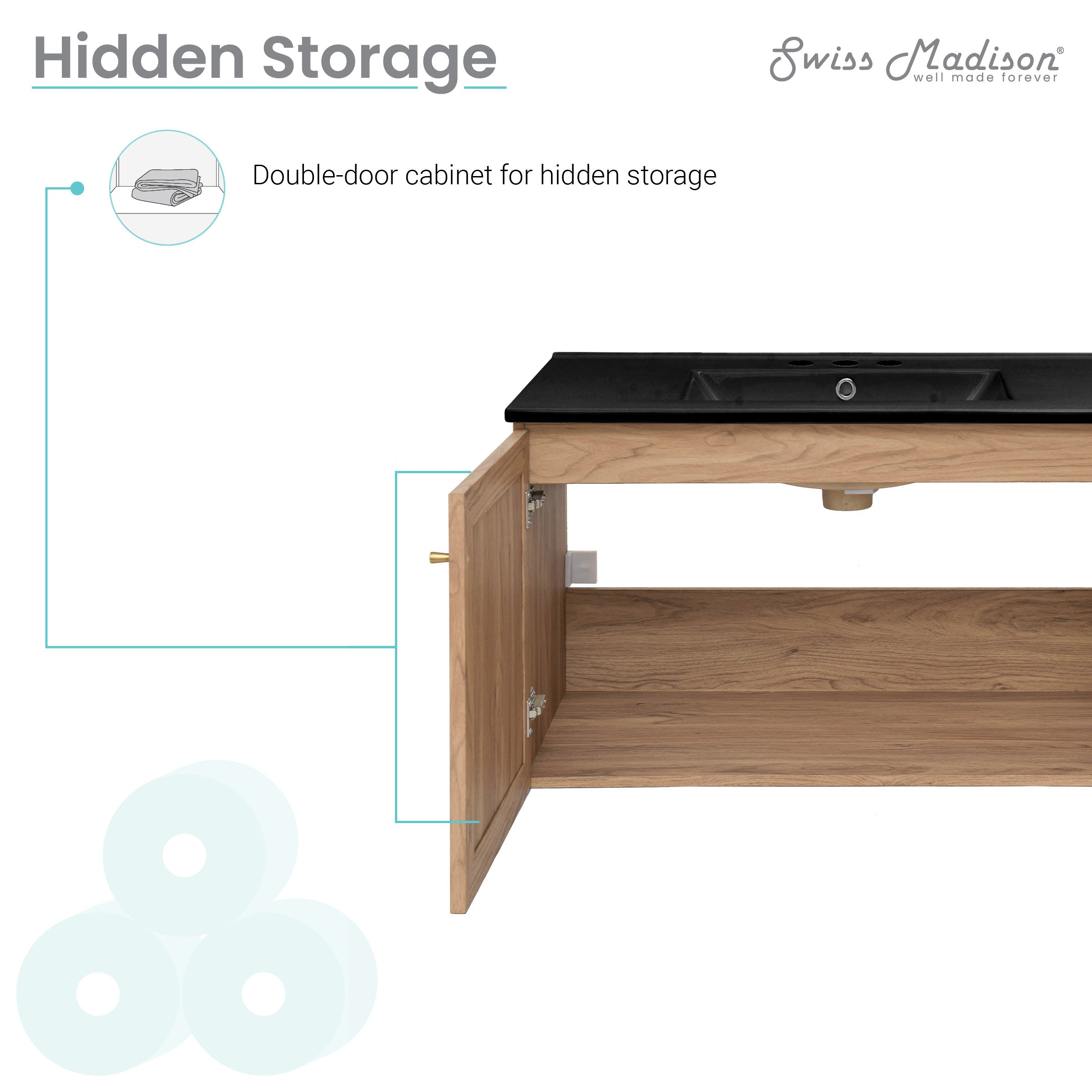 Golden Oak / Matte Black / 3-Hole