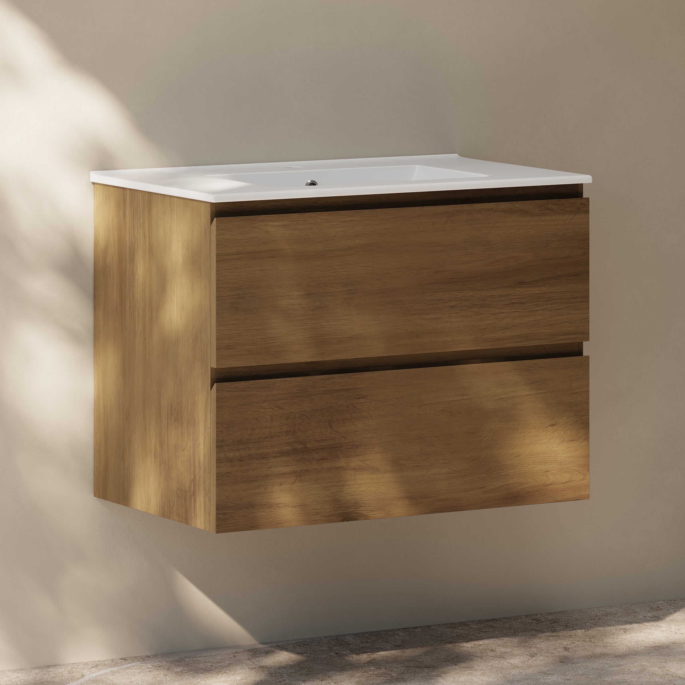 Brown Oak / Glossy White / 1-Hole