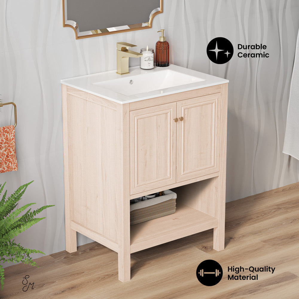 White Oak / White / 1-Hole