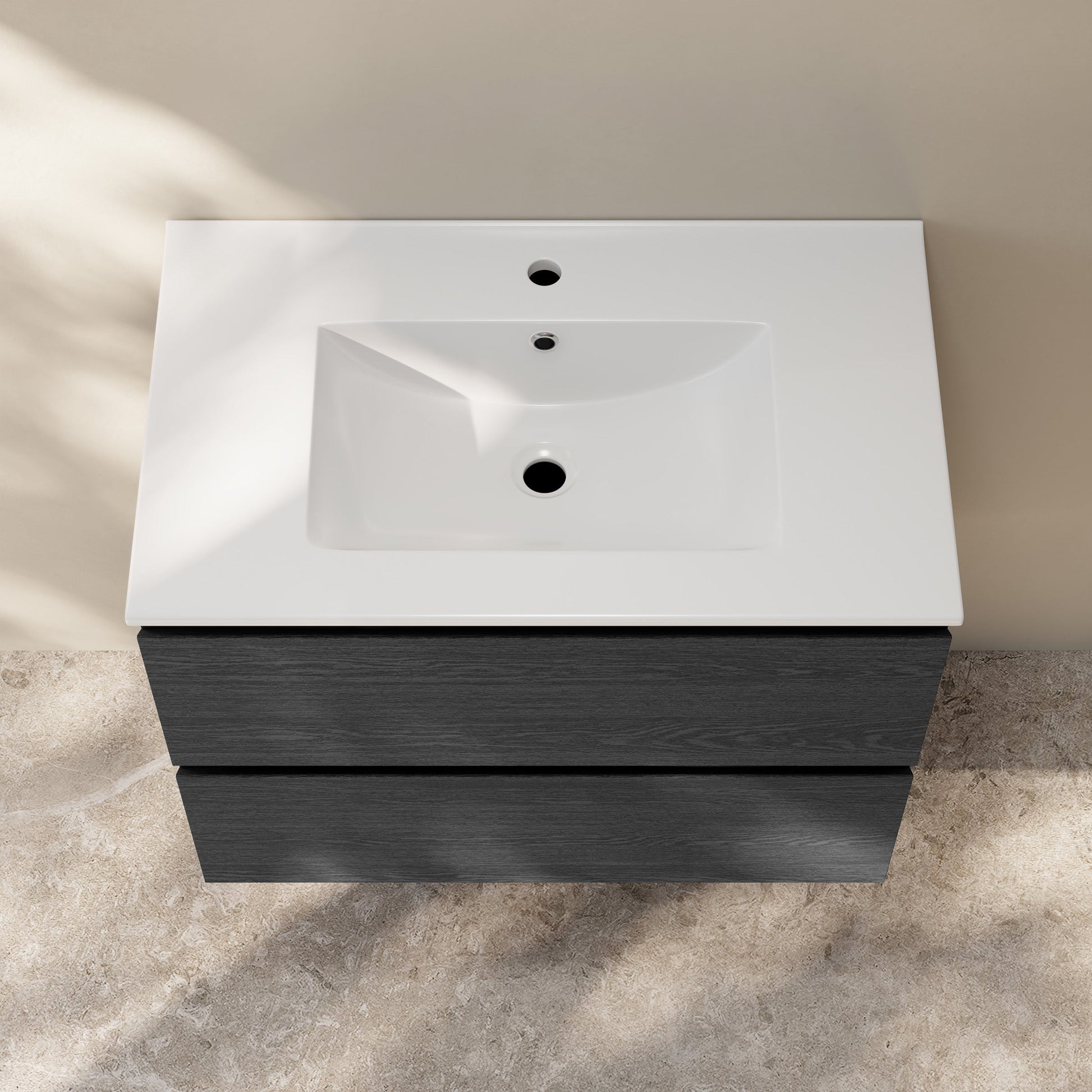 Black Oak / Glossy White / 1-Hole