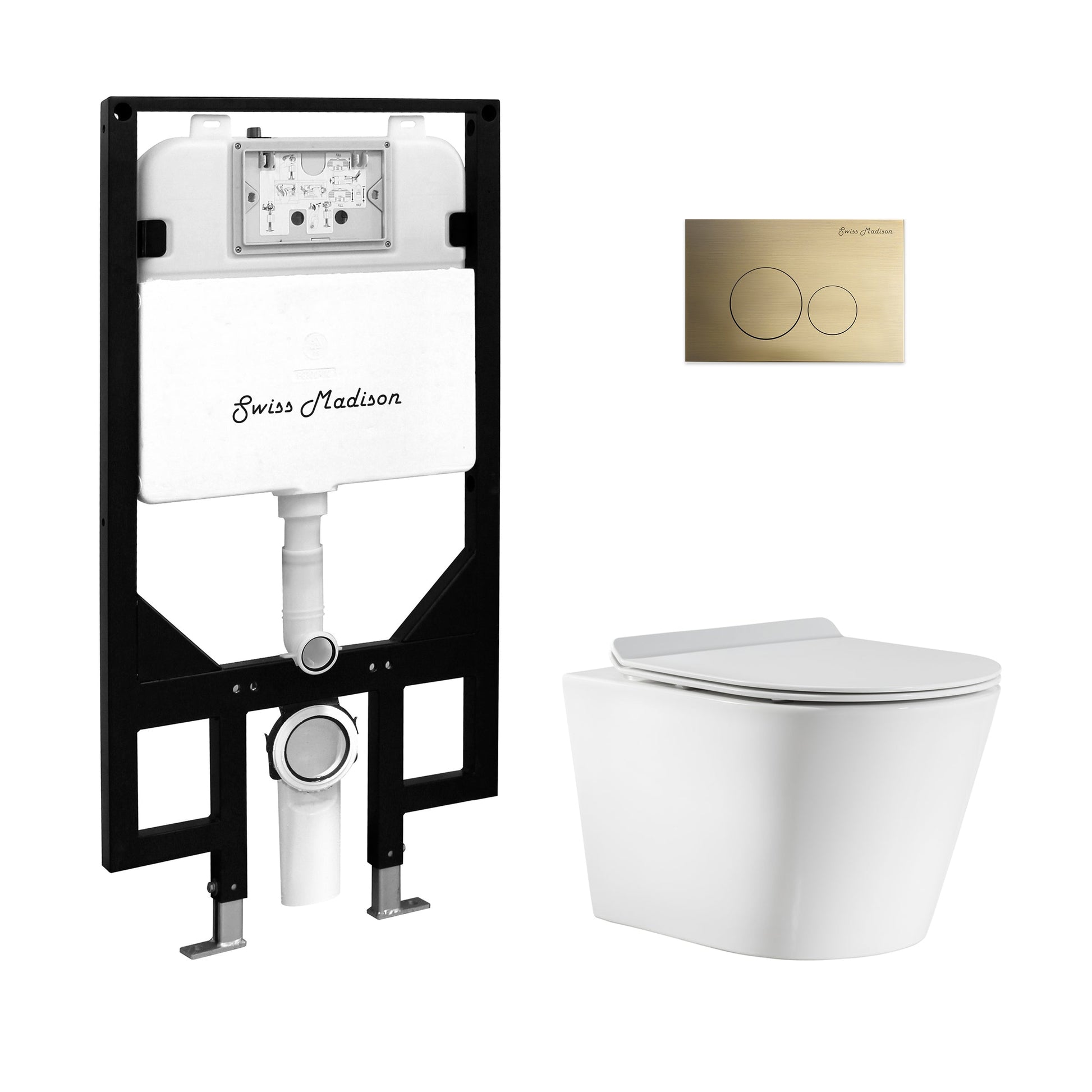 Glossy White / Brass