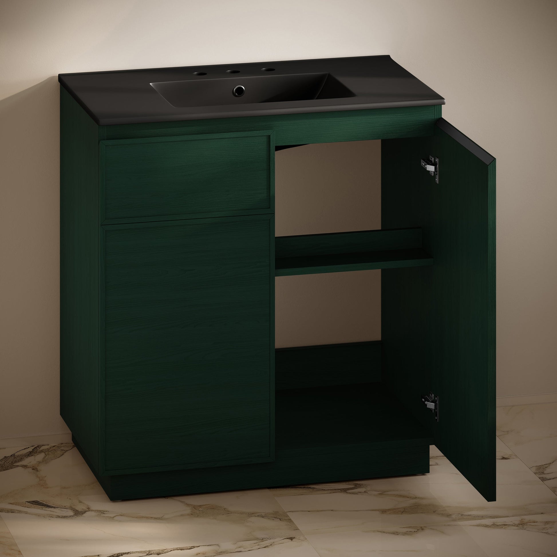 Green Oak / Black / 3-Hole
