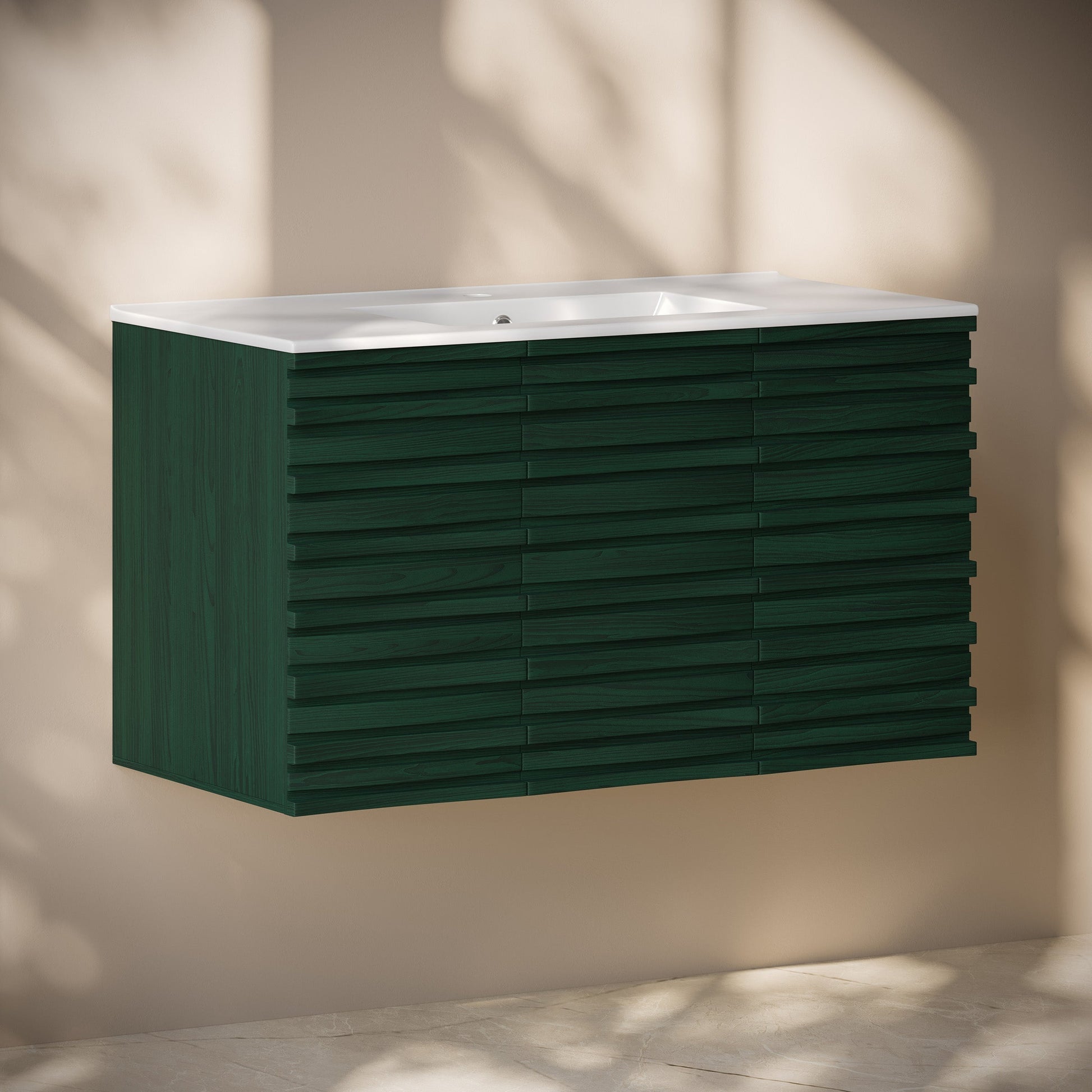 Green Oak / White / 1-Hole