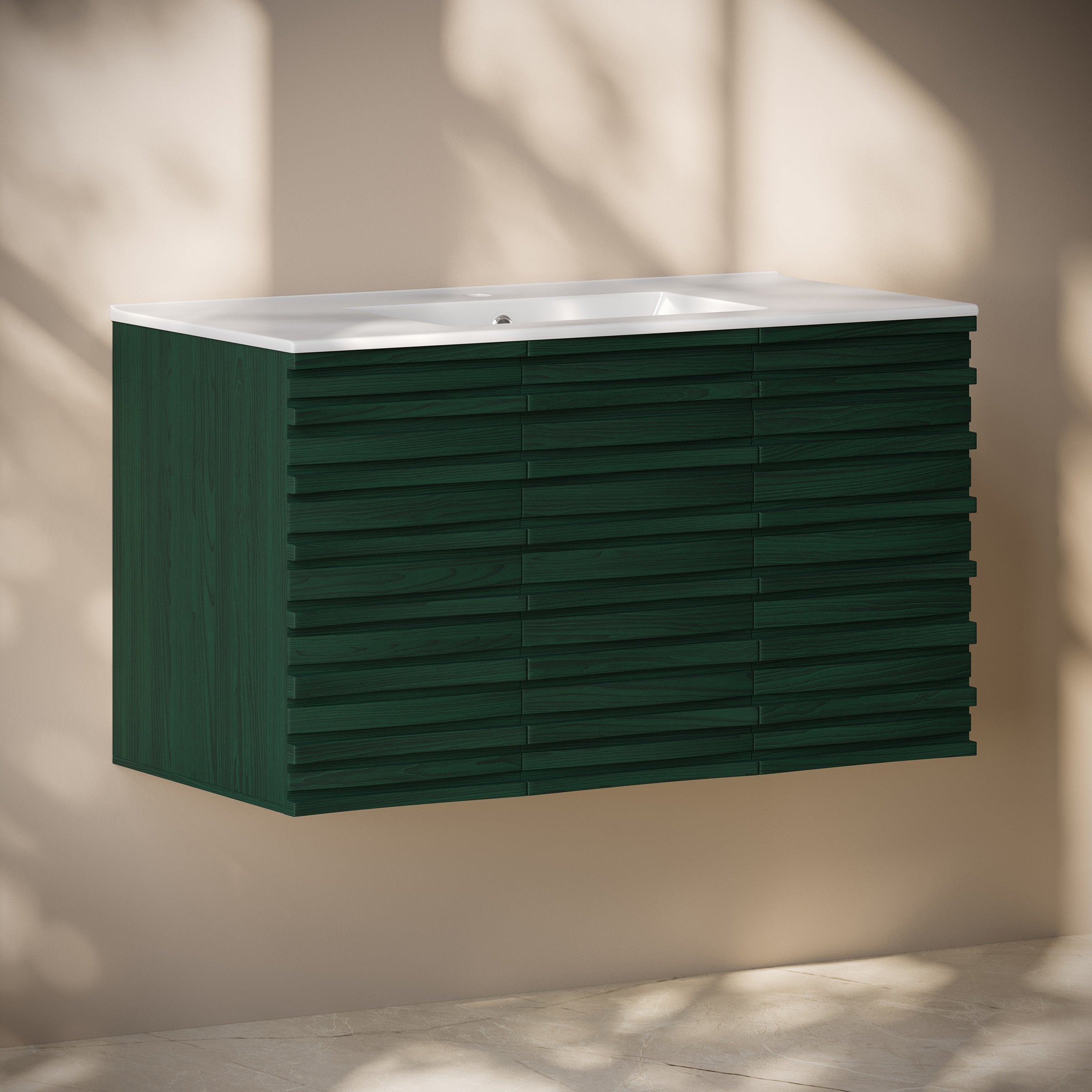 Green Oak / White / 1-Hole