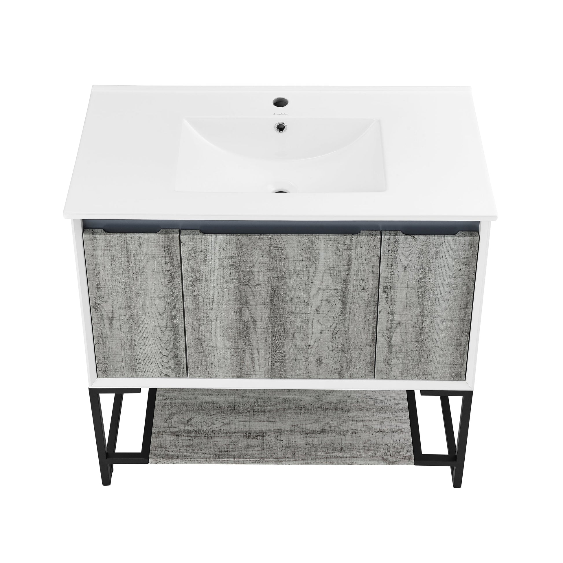 Gray Oak / White / 1-Hole
