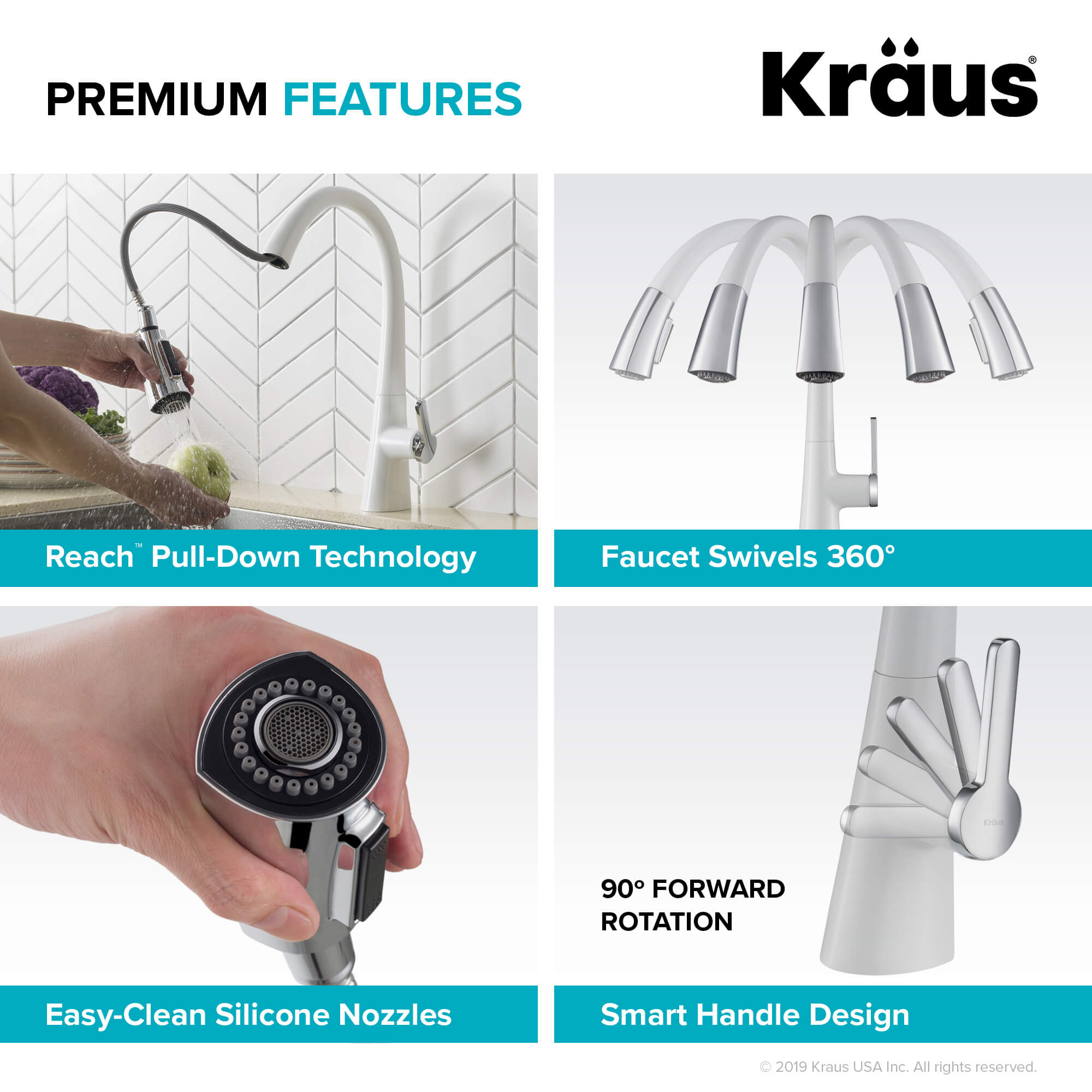 Kraus Nolen Single Handle Deck-mount Pull-down Kitchen Faucet with Sprayer (Includes Deck Plate)