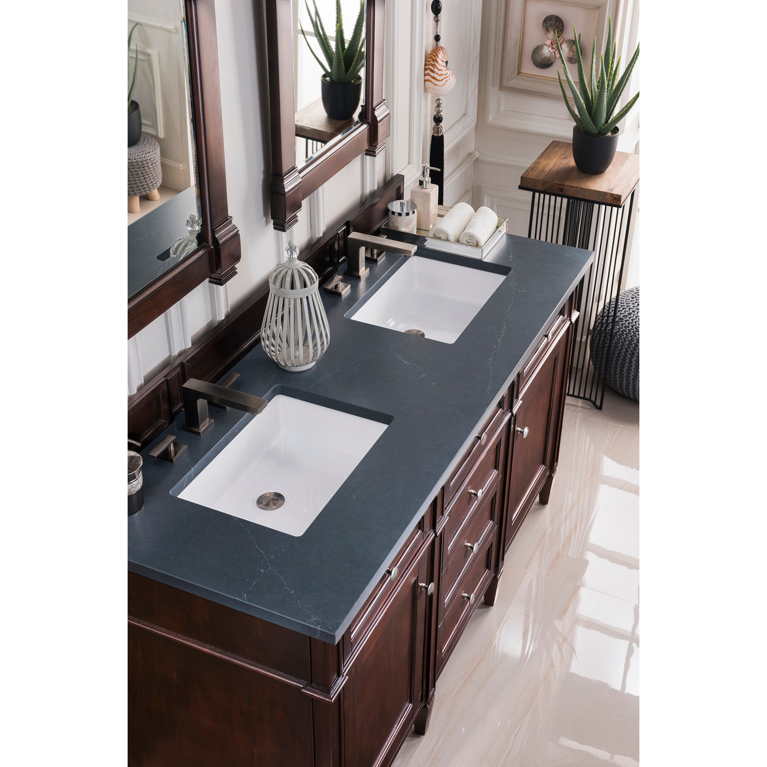 Burnished Mahogany / Charcoal Soapstone - 3 Faucet Holes