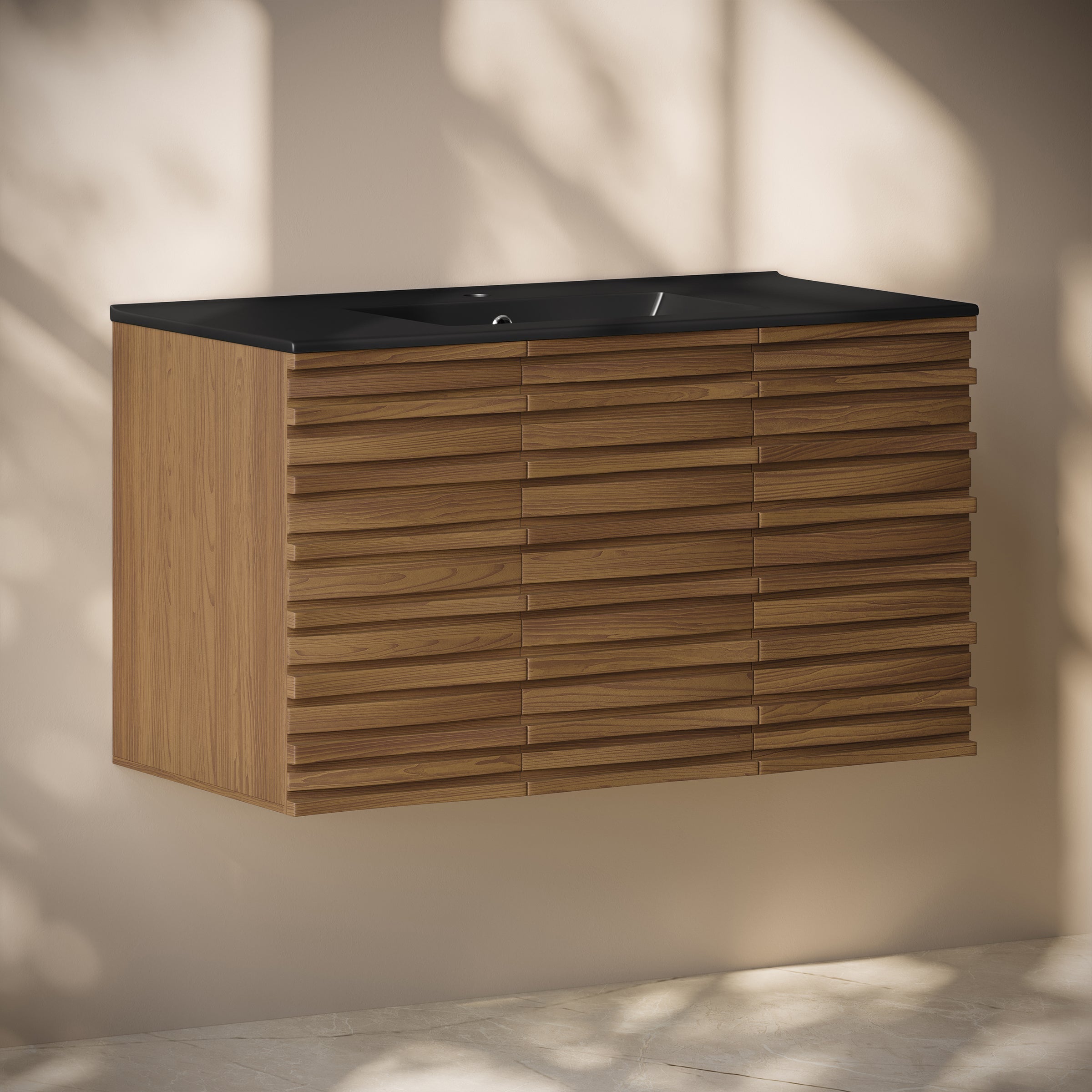 Brown Oak / Black / 1-Hole