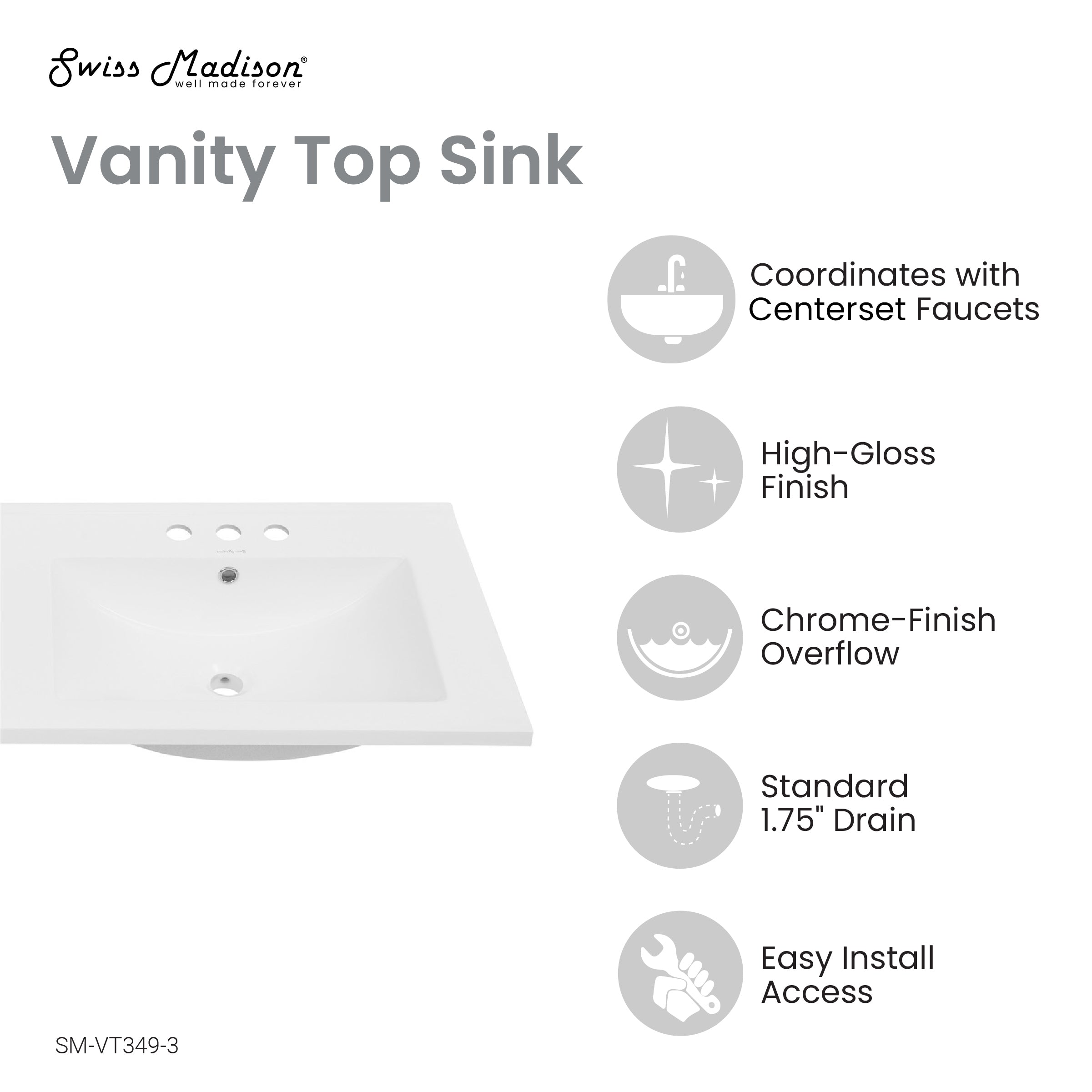 Glossy White / 3-Hole - 2 Basin