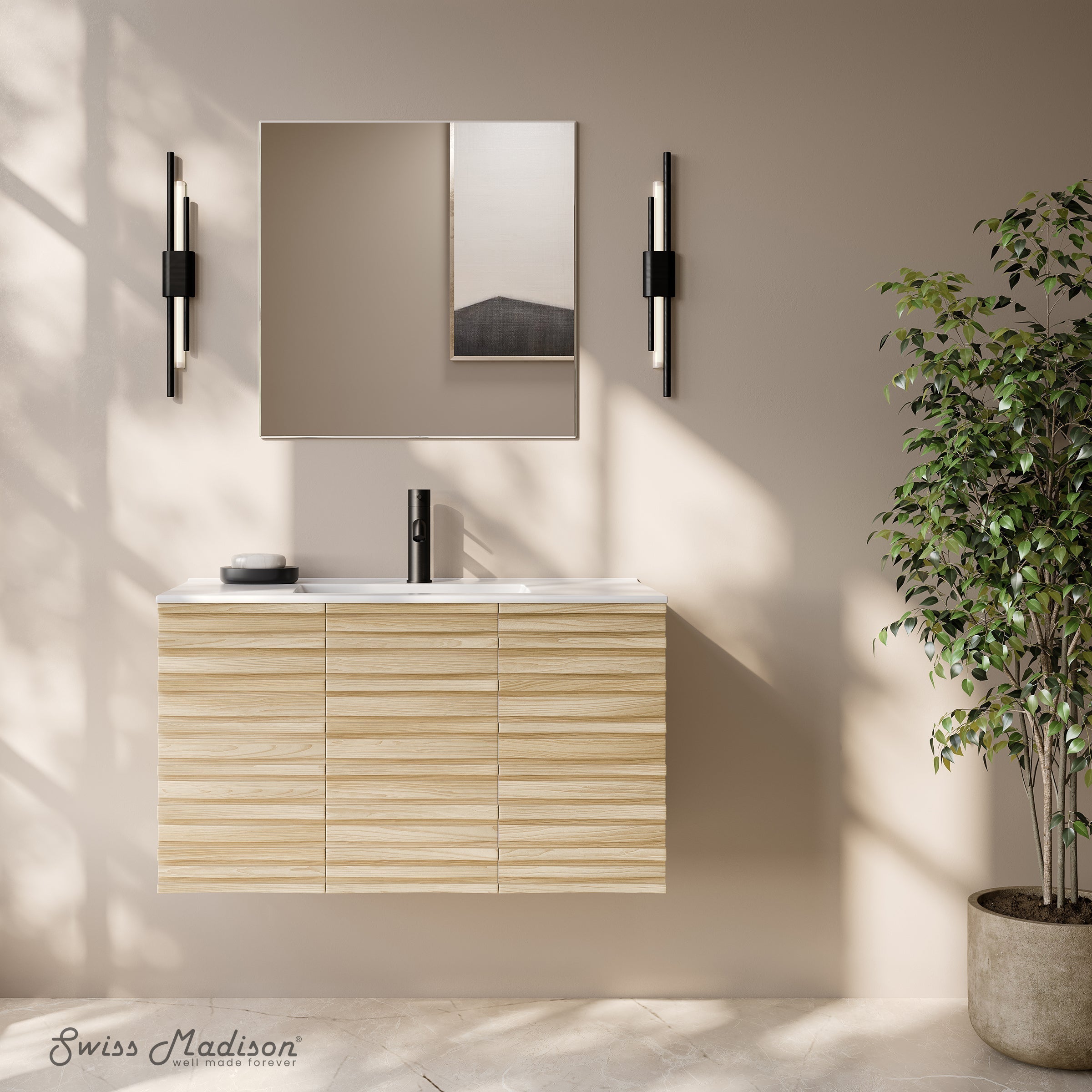 Natural Oak / White / 1-Hole