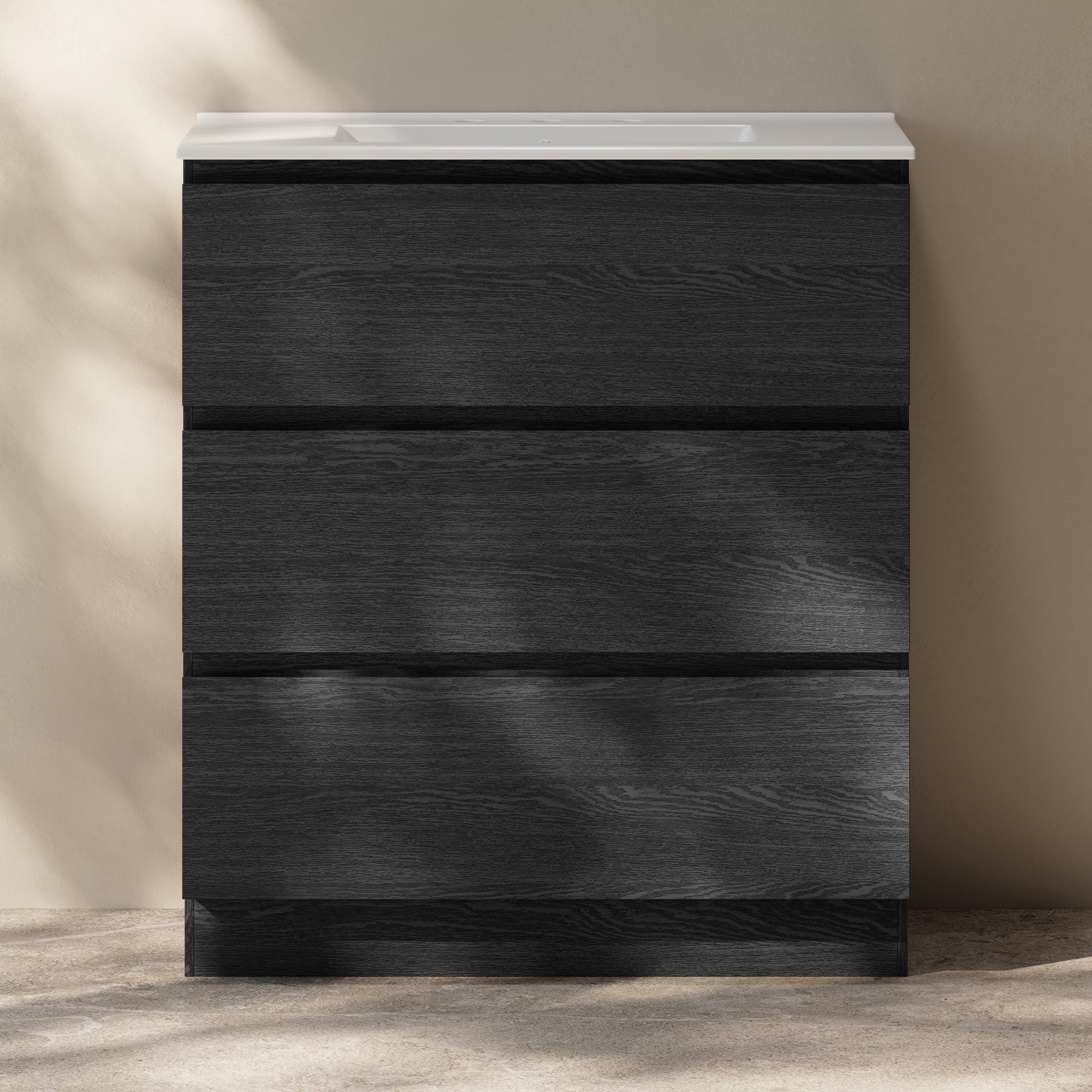 Black Oak / Glossy White / 3-Hole