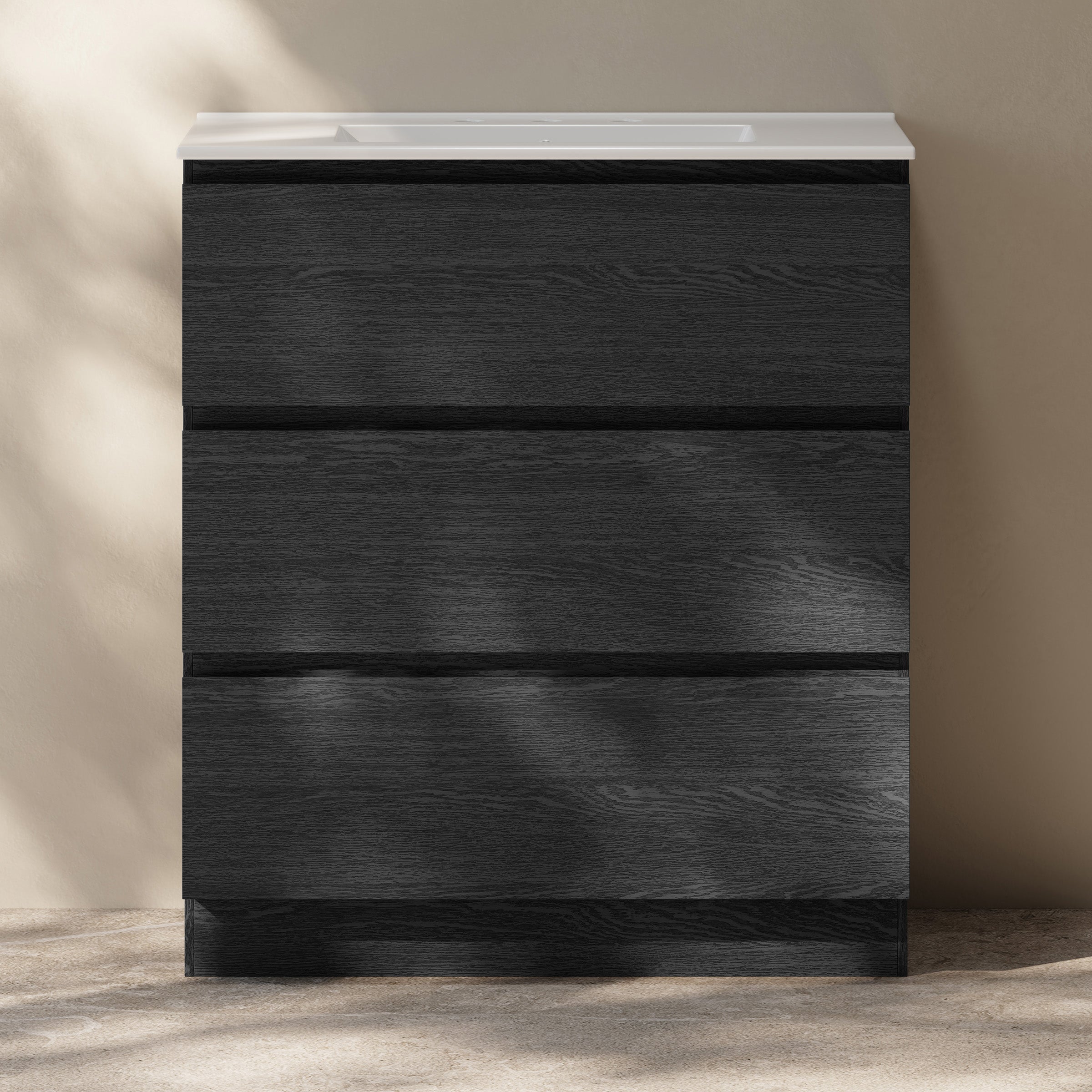 Black Oak / Glossy White / 3-Hole
