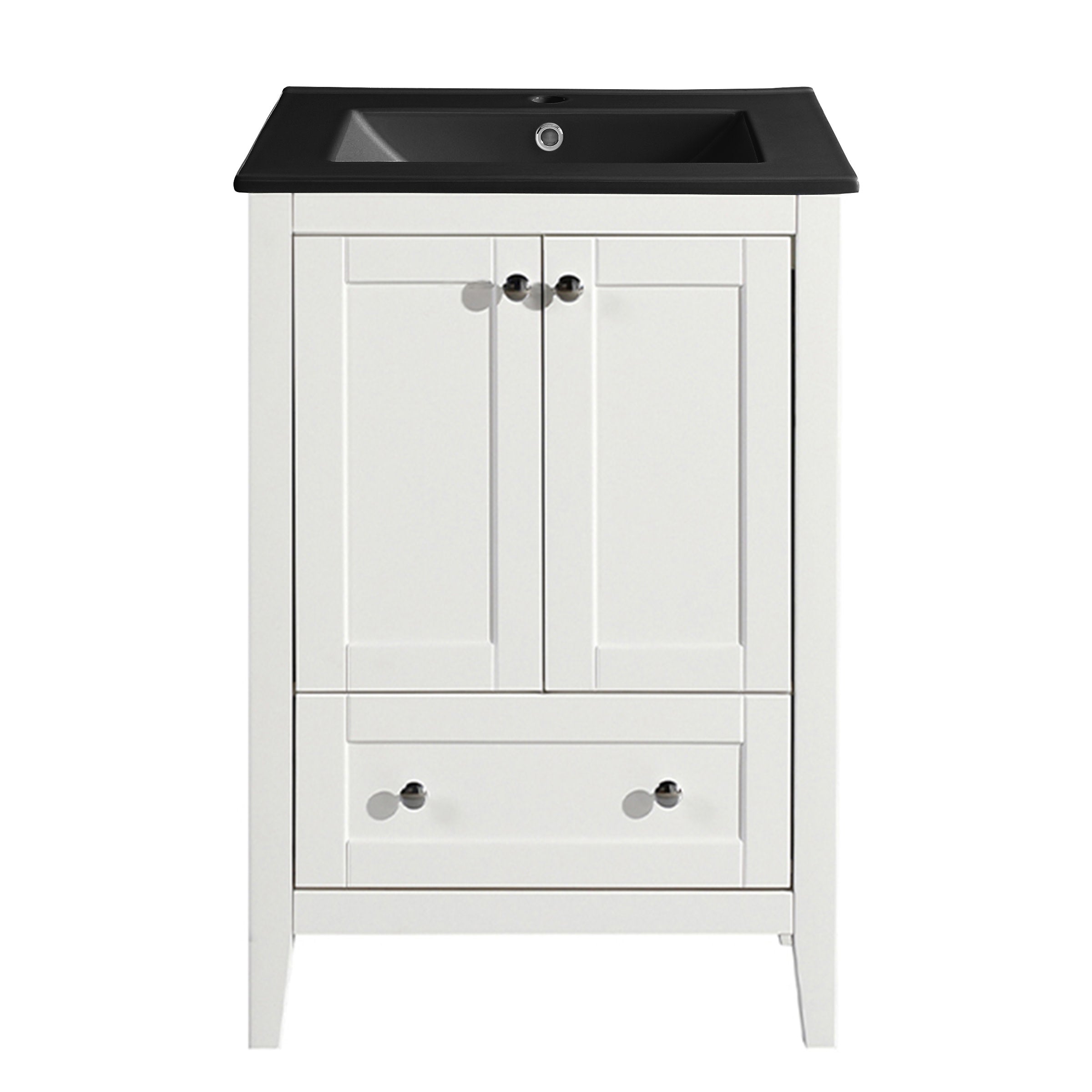 White / Matte Black / 1-Hole
