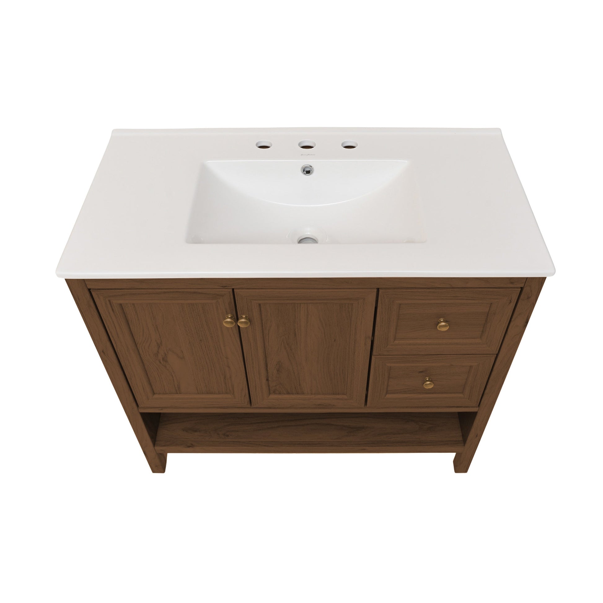 Brown Oak / White / 3-Hole